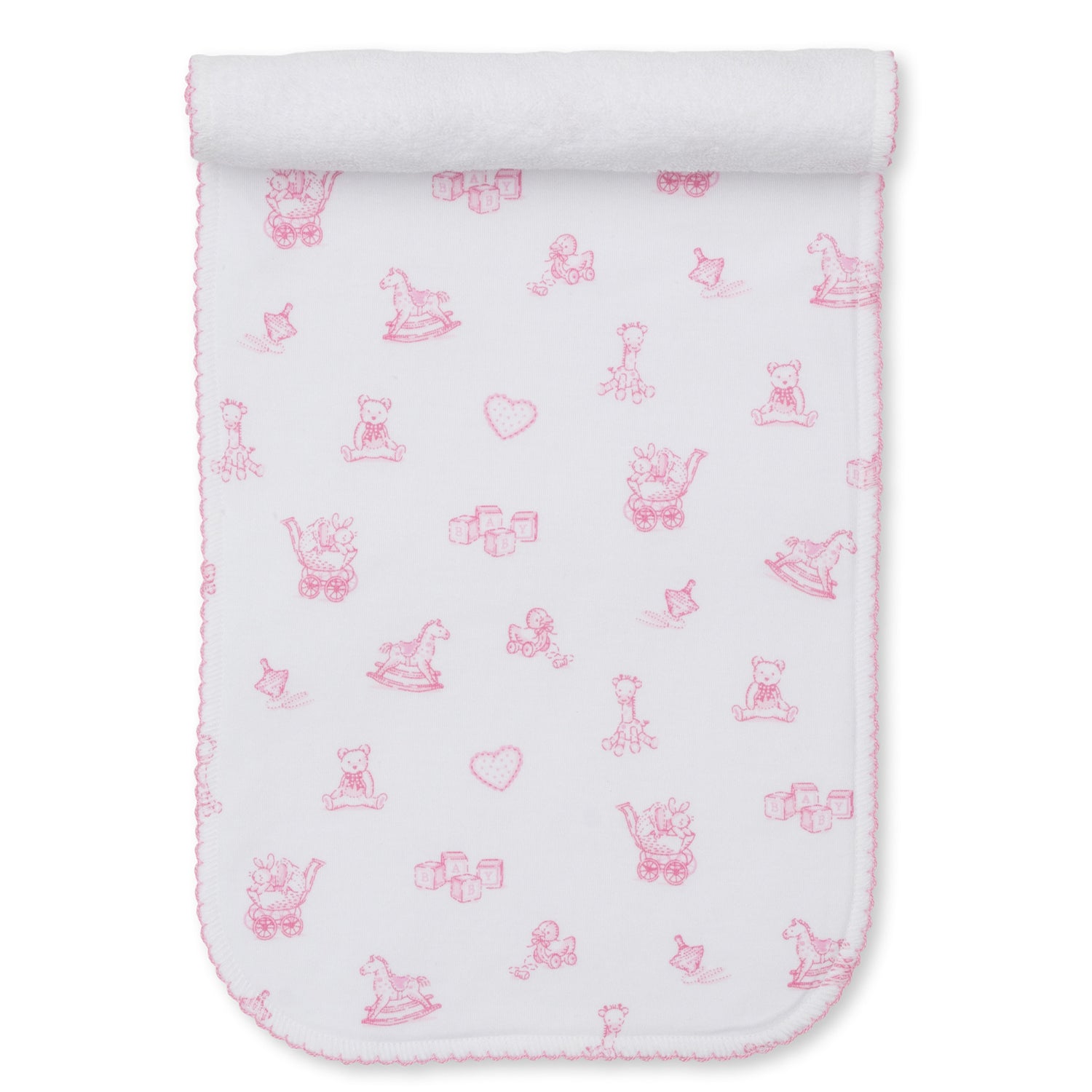 Pink Traditional Toy Print Burb Bib