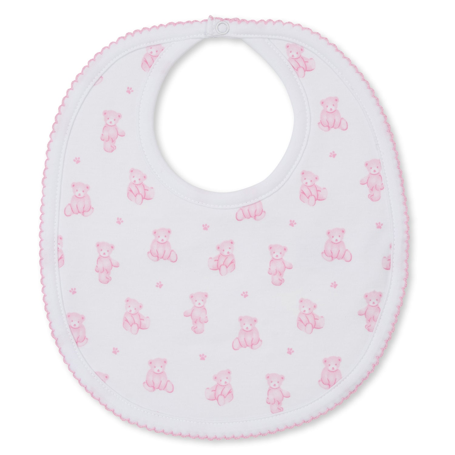 Pink Teddy Print Bib