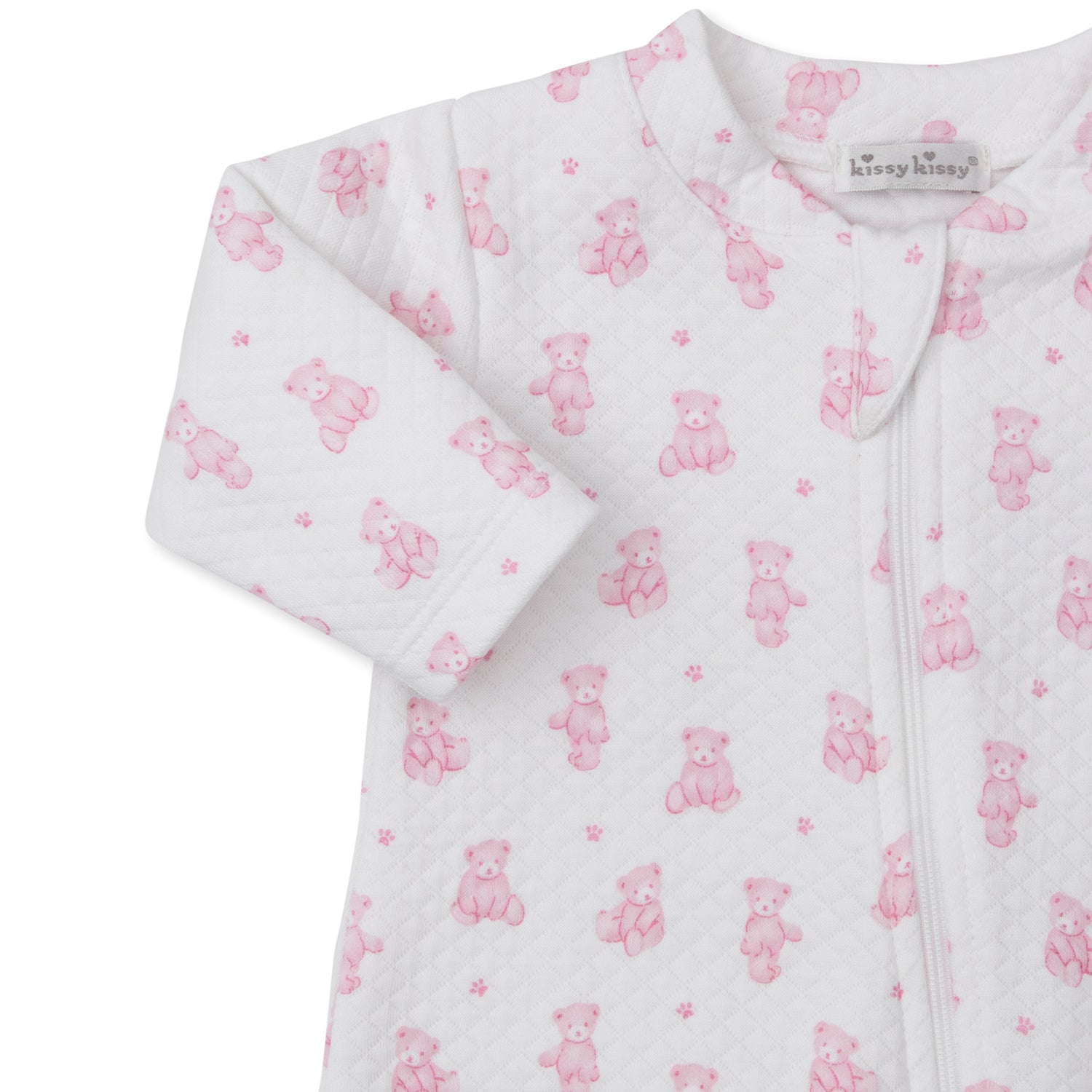 Pink Teddy Jacquard Babygrow