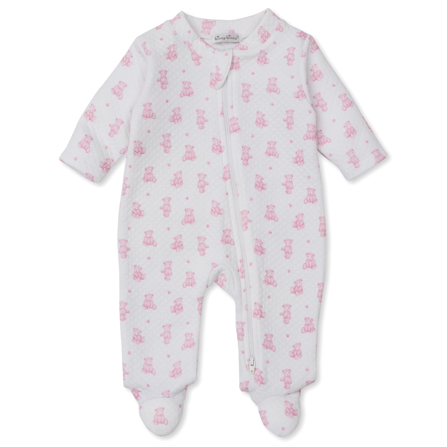 Pink Teddy Jacquard Babygrow