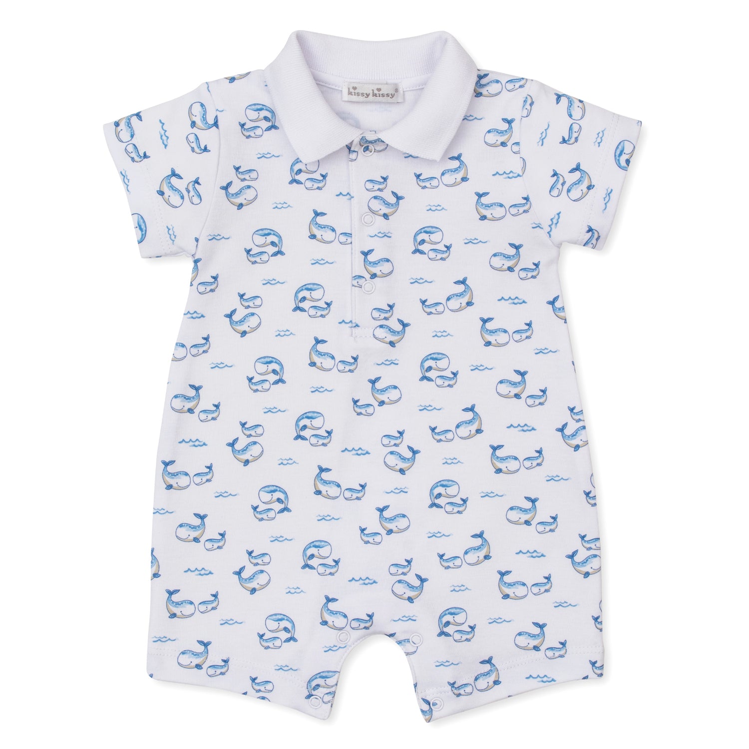 Blue Whale Print Romper