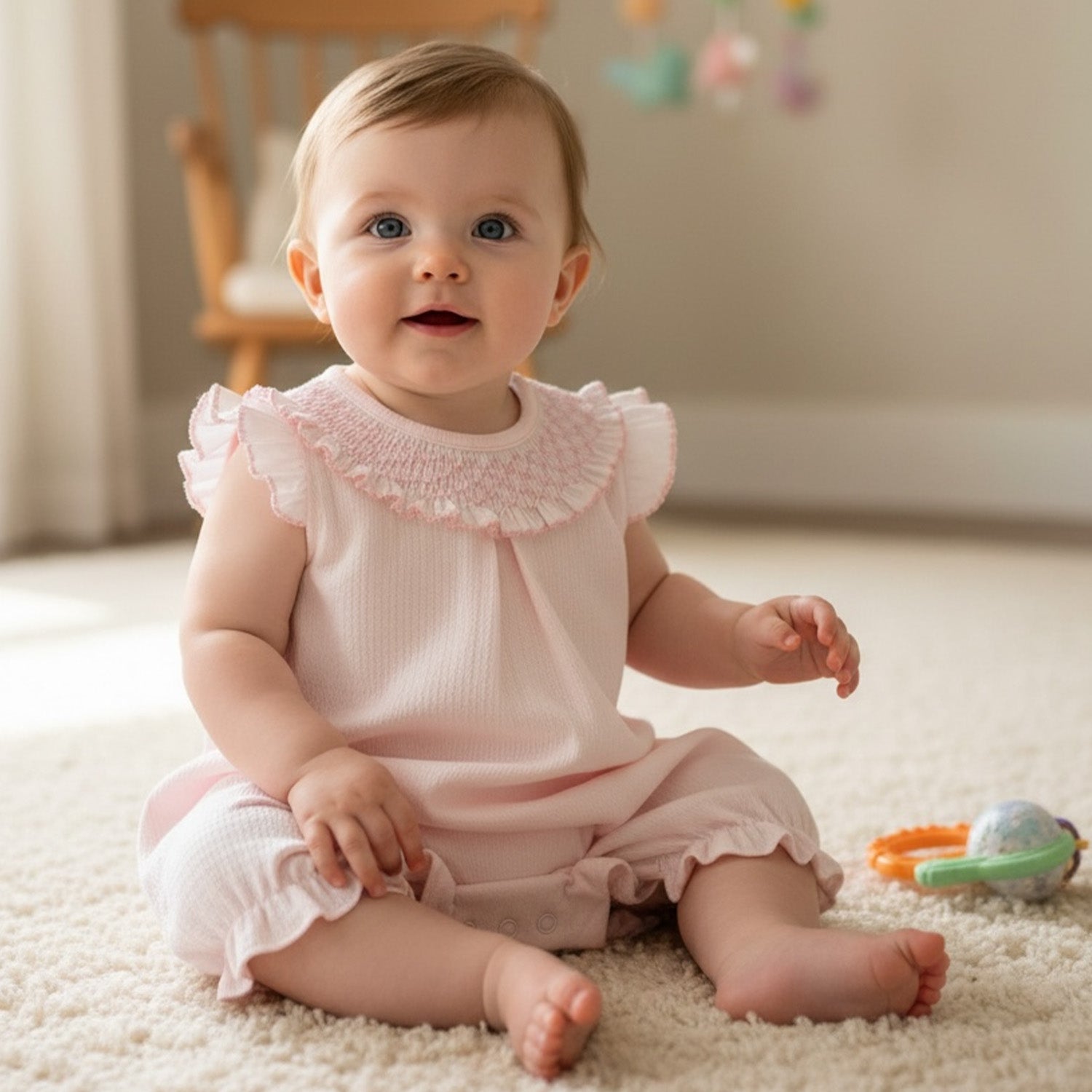 Pink Smocked Romper