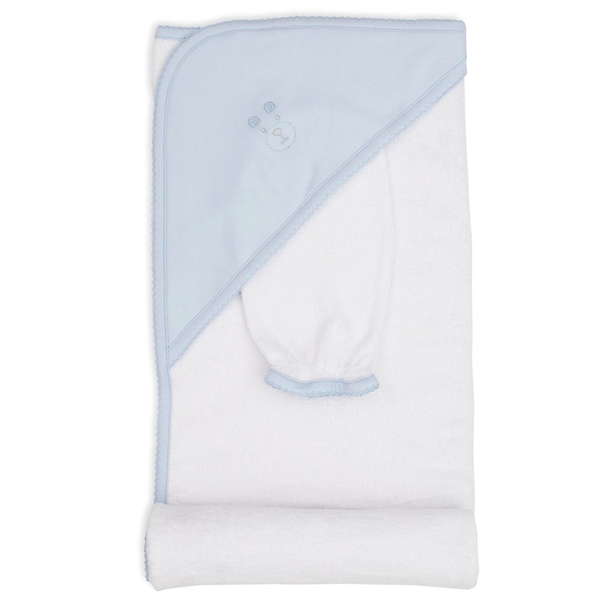 Blue Bear Hooded Towel and Mitt