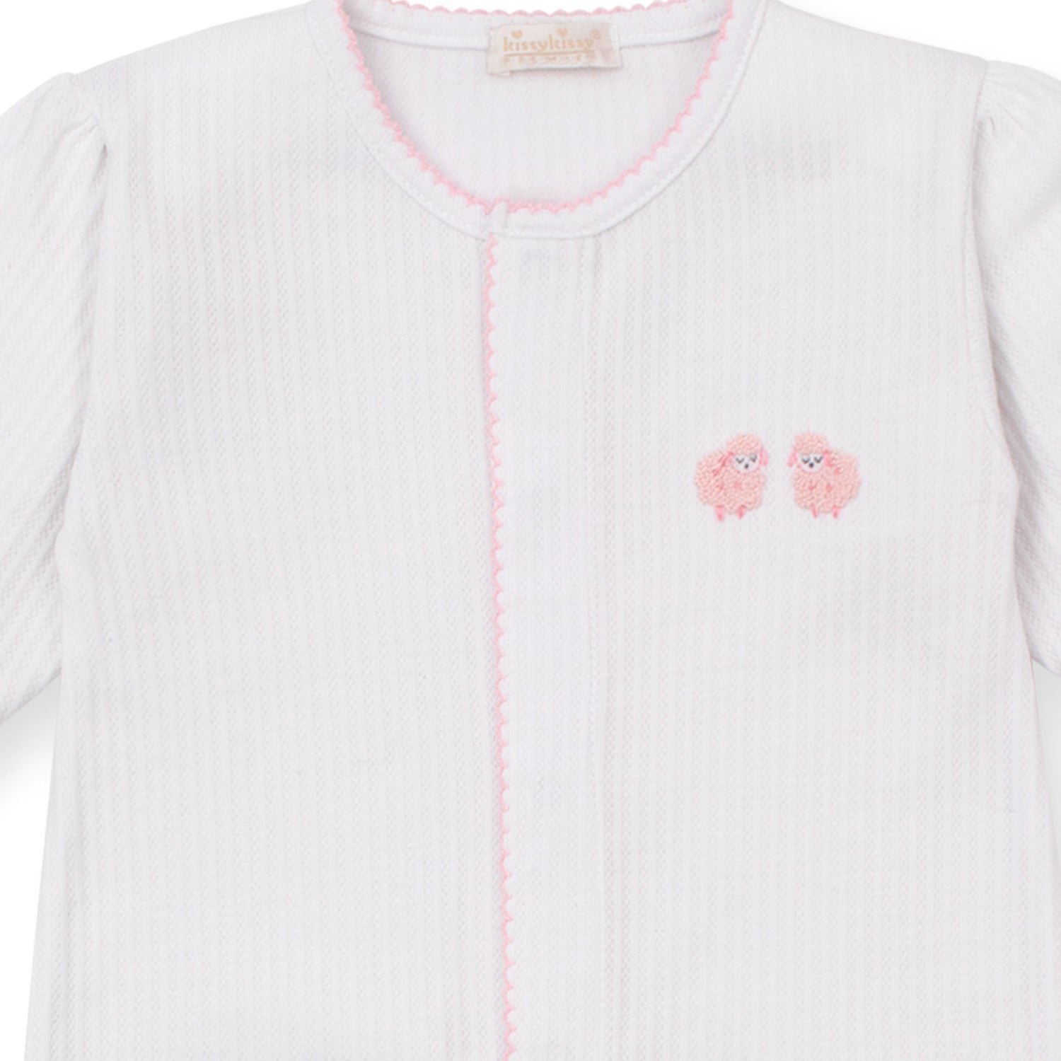 Pink Sheep Embroidered Babygrow