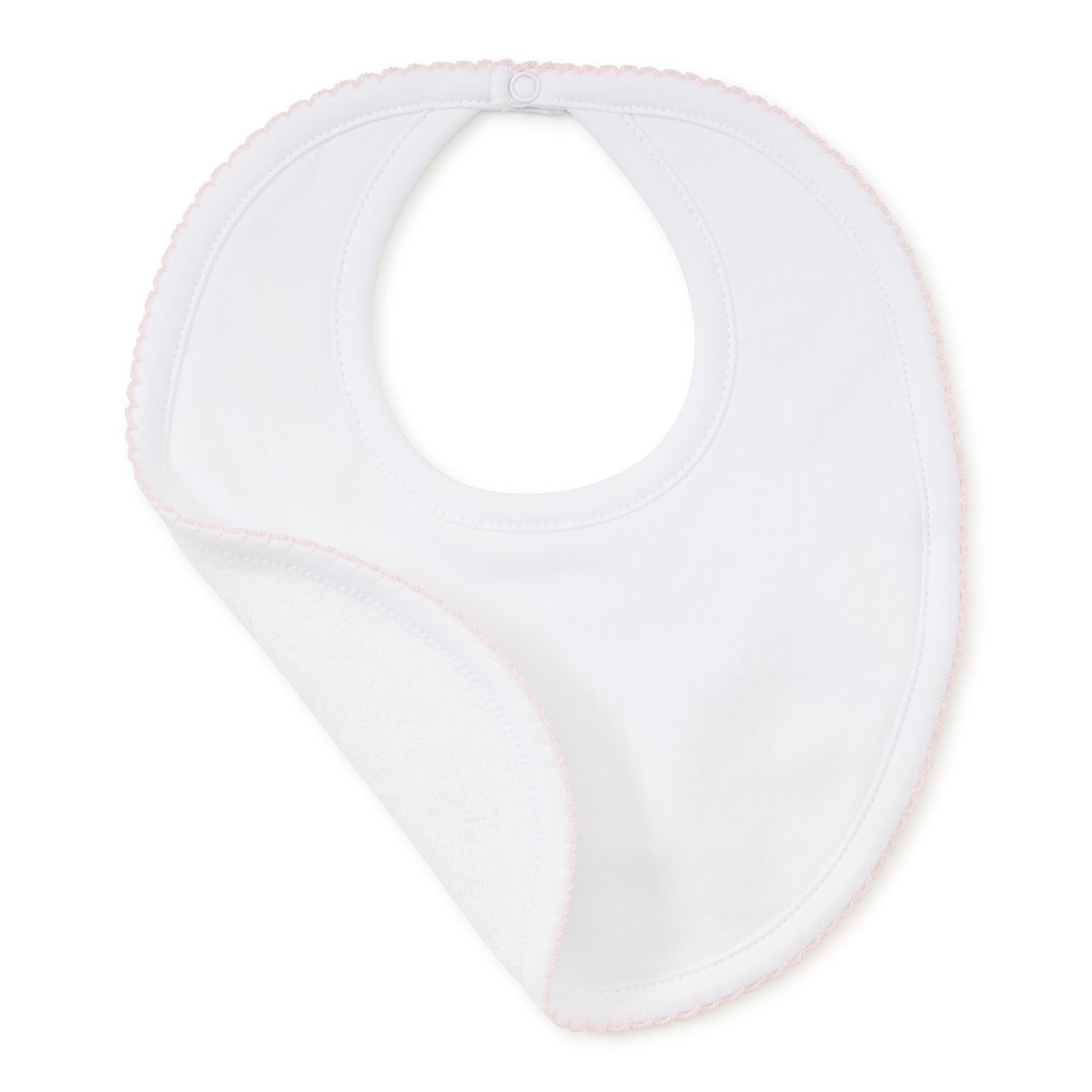 White & Pink Trim Bib