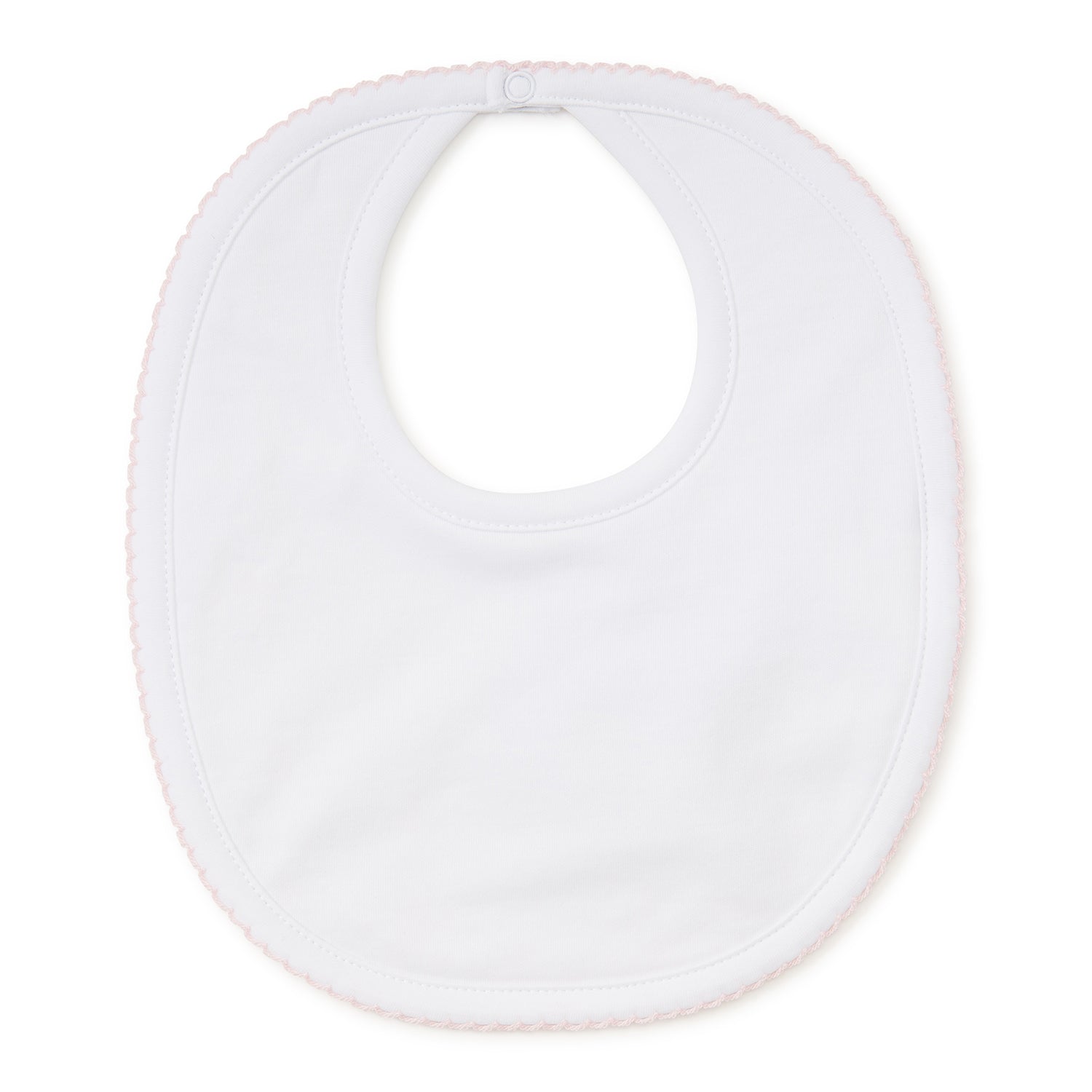 White & Pink Trim Bib