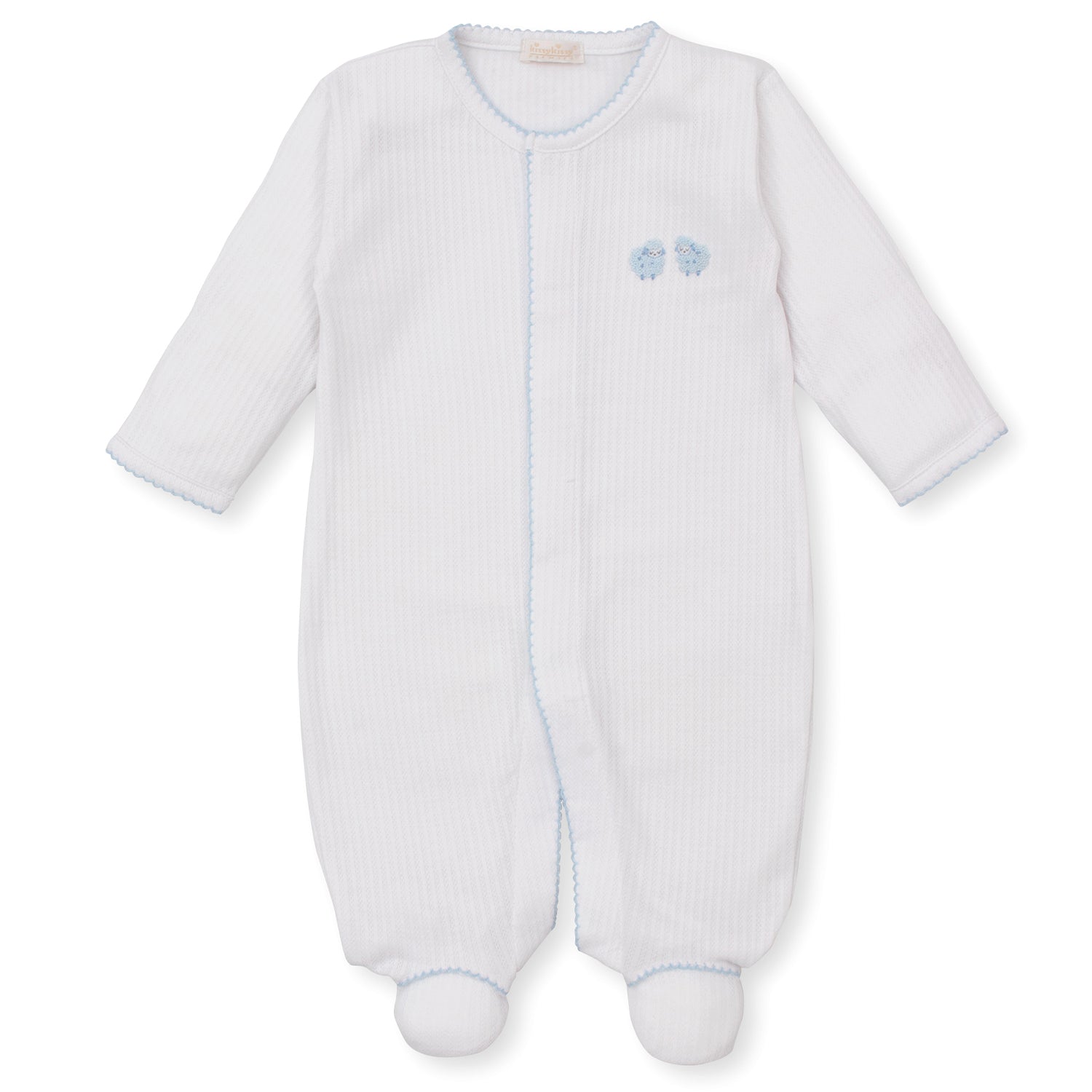 Blue Sheep Embroidered Babygrow