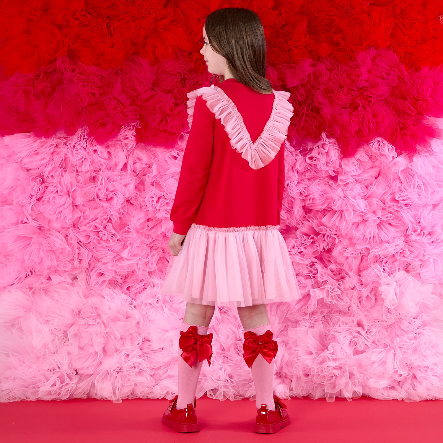 Red Sweat Tulle Dress