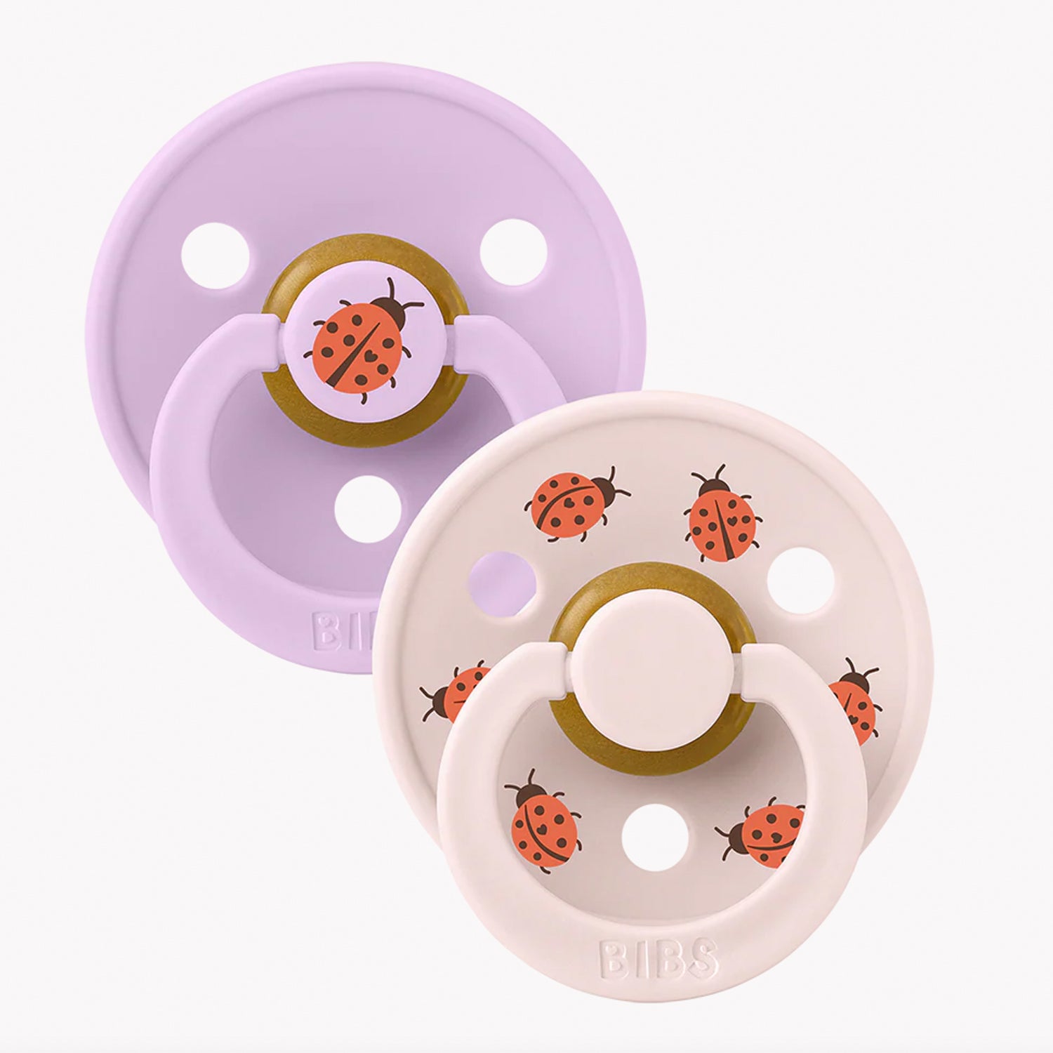 Bibs Twin  Dummy Pack - Ladybug Violet/Petal