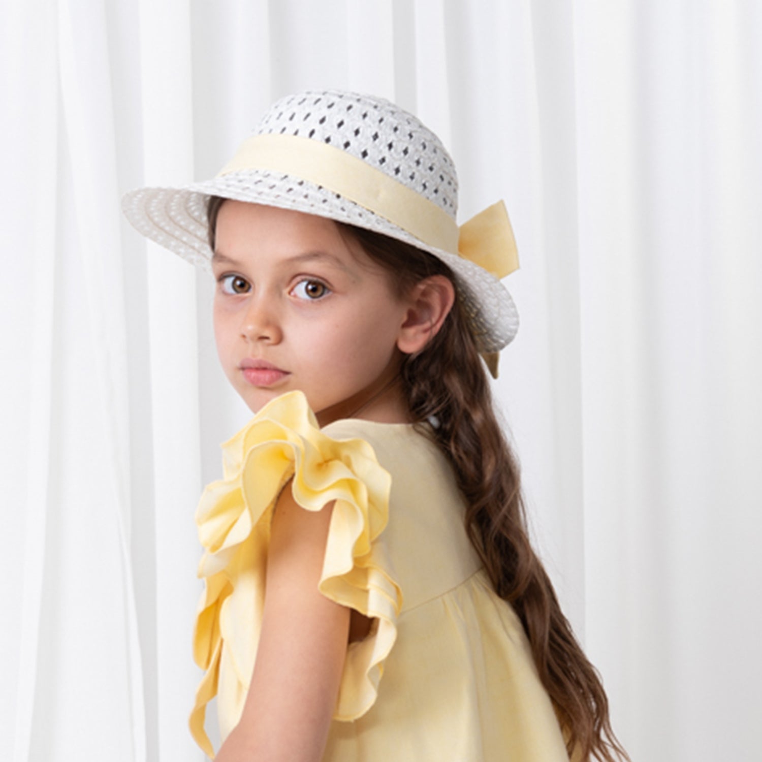 Lemon Linen Bow Hat