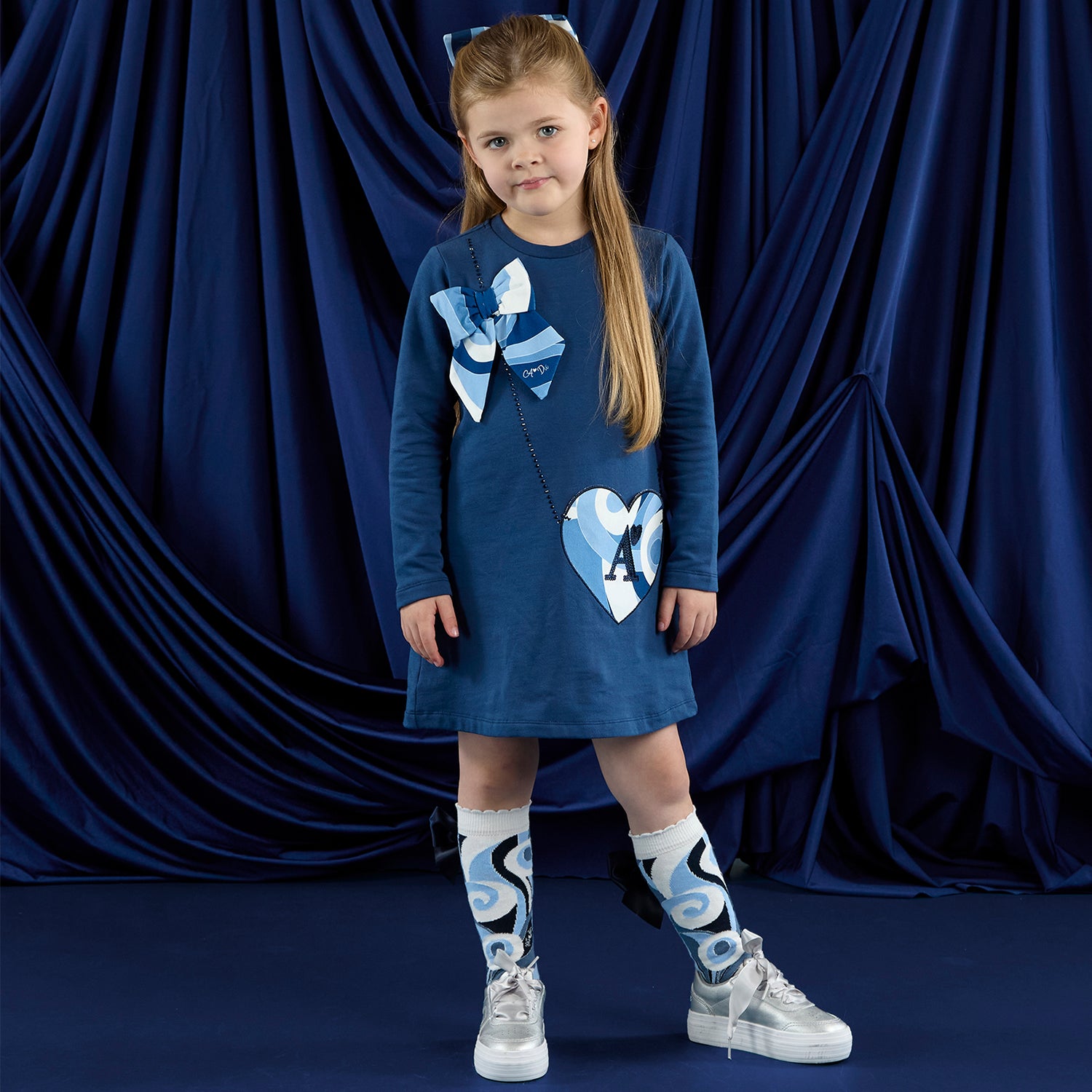 Blue Handbag Sweat Dress