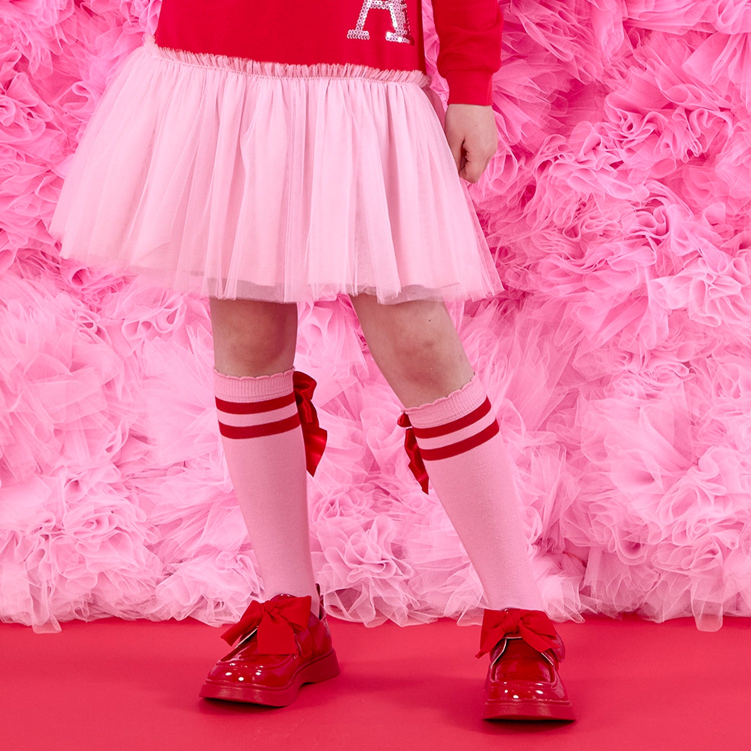 Pink Bow Knee High Socks