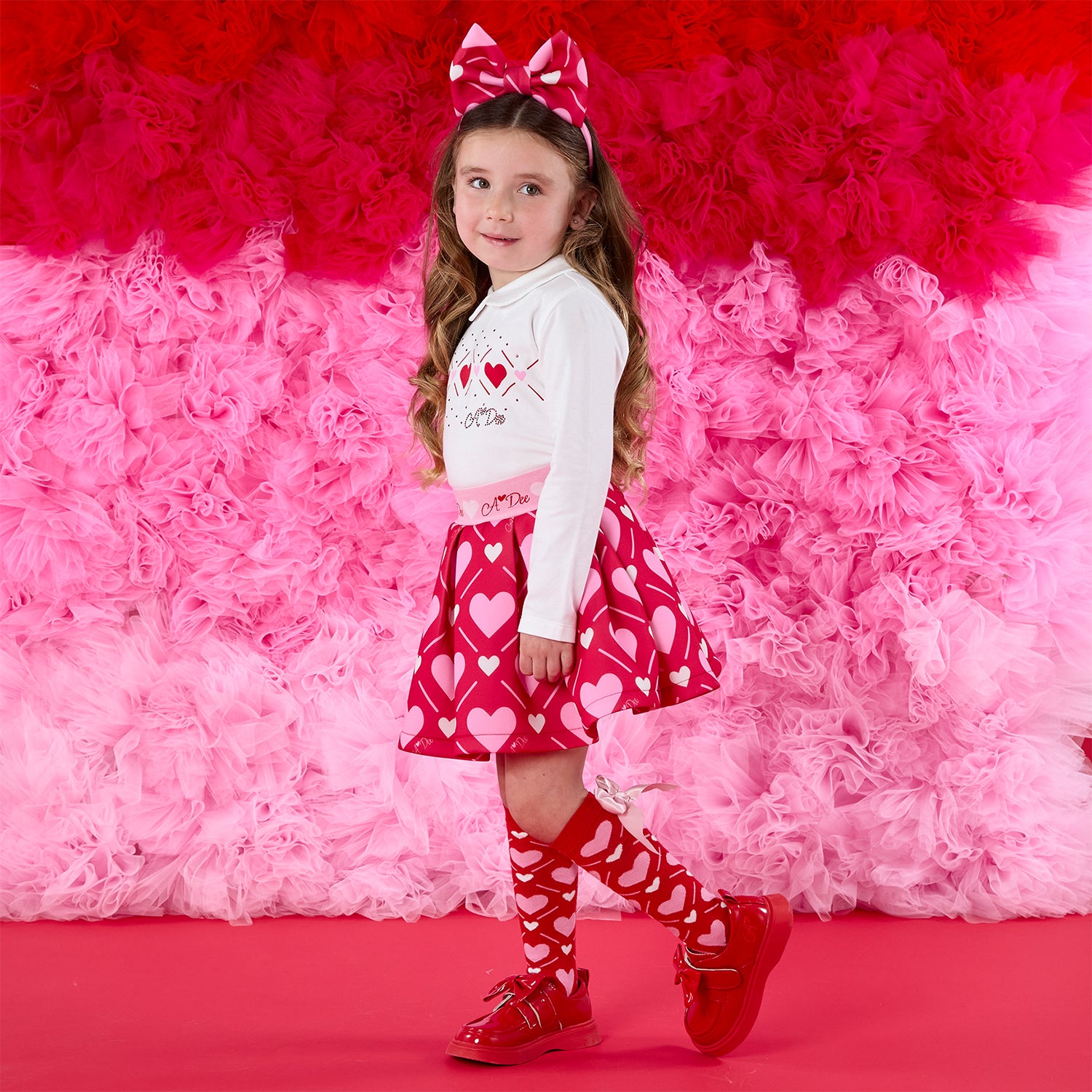 Heart Print Skirt Set