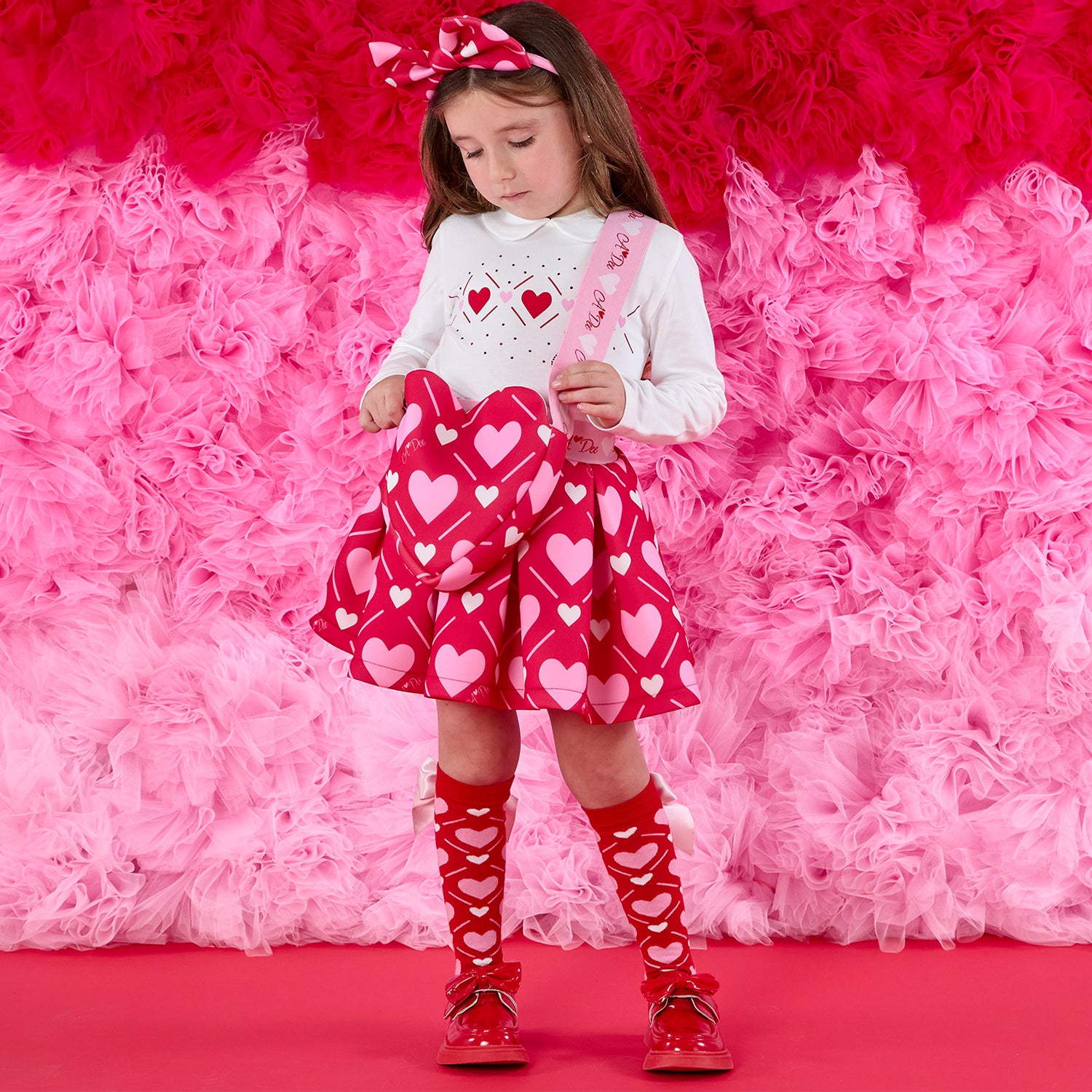 Heart Print Skirt Set