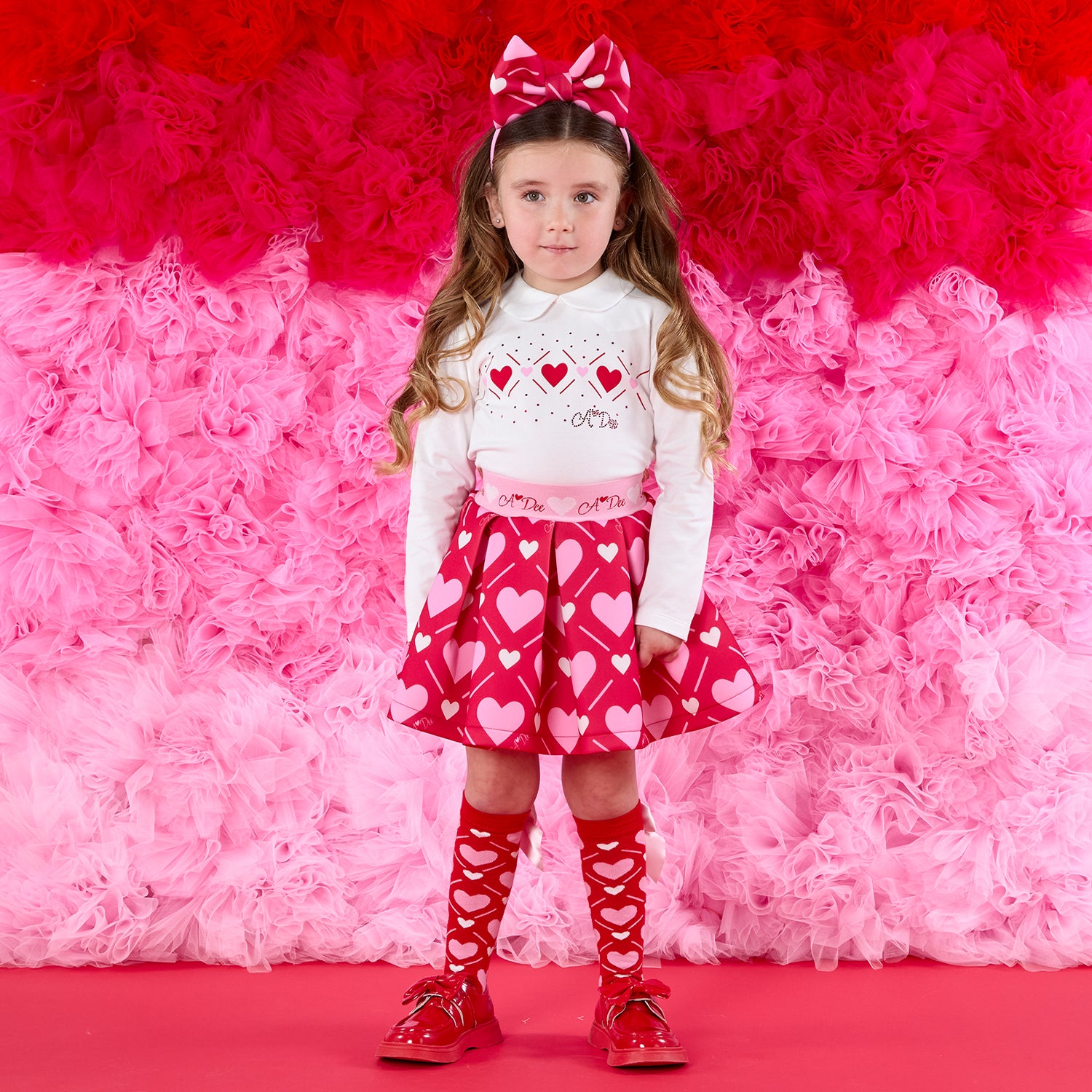 Heart Print Skirt Set