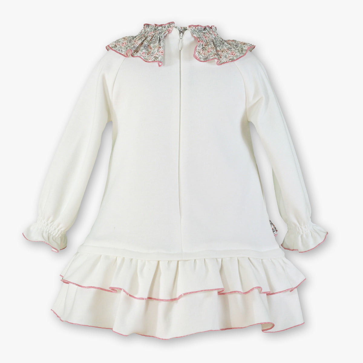 Ivory Floral Trim Dress