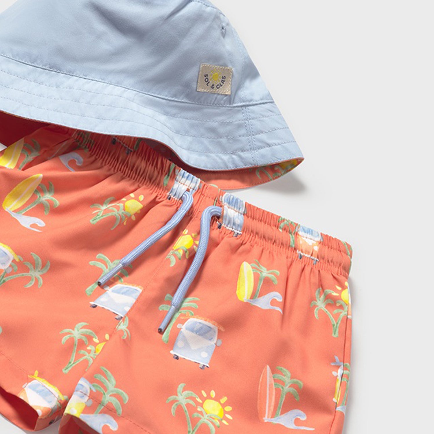 Orange Camper Van Swimshorts & Hat