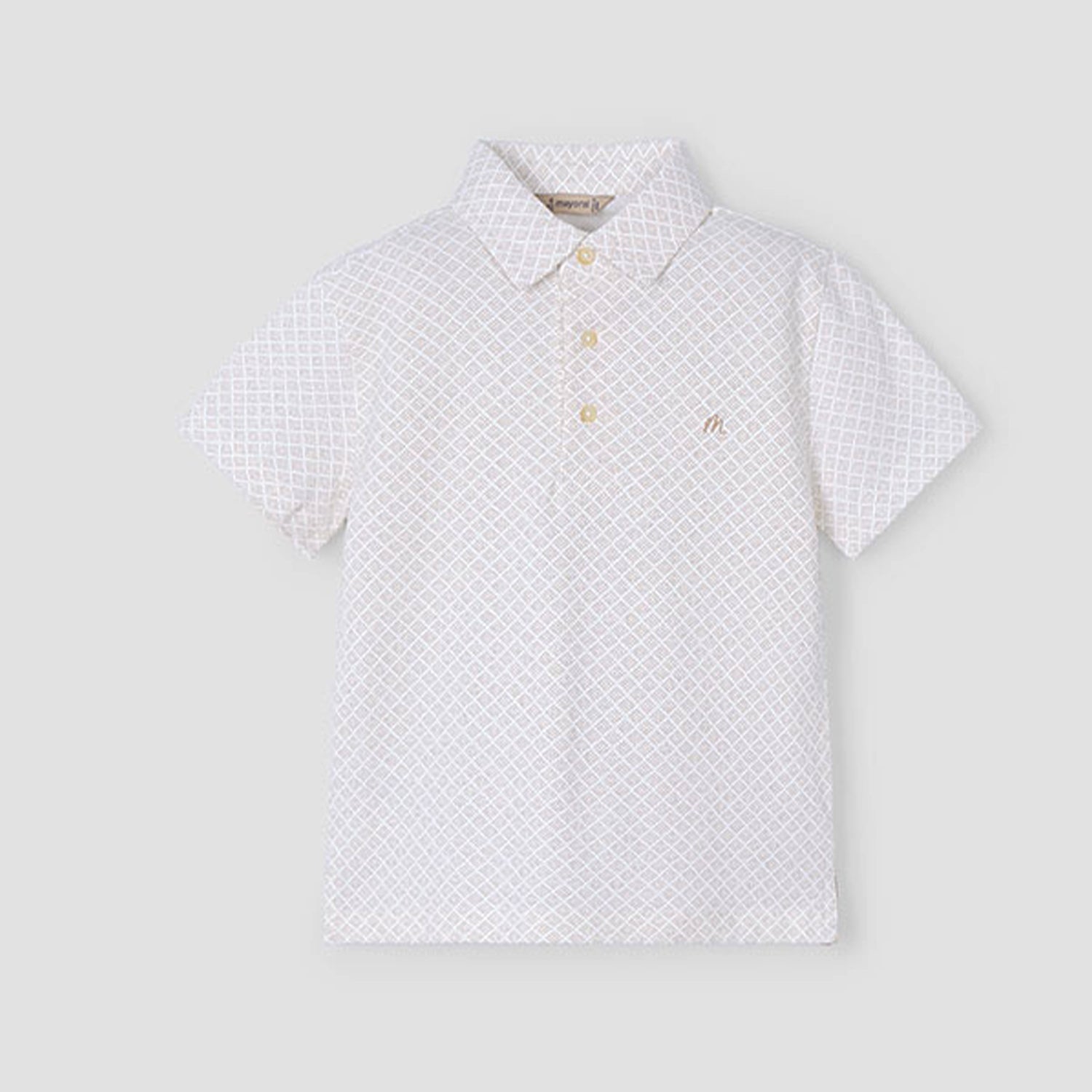 Stone Patterned Polo Top