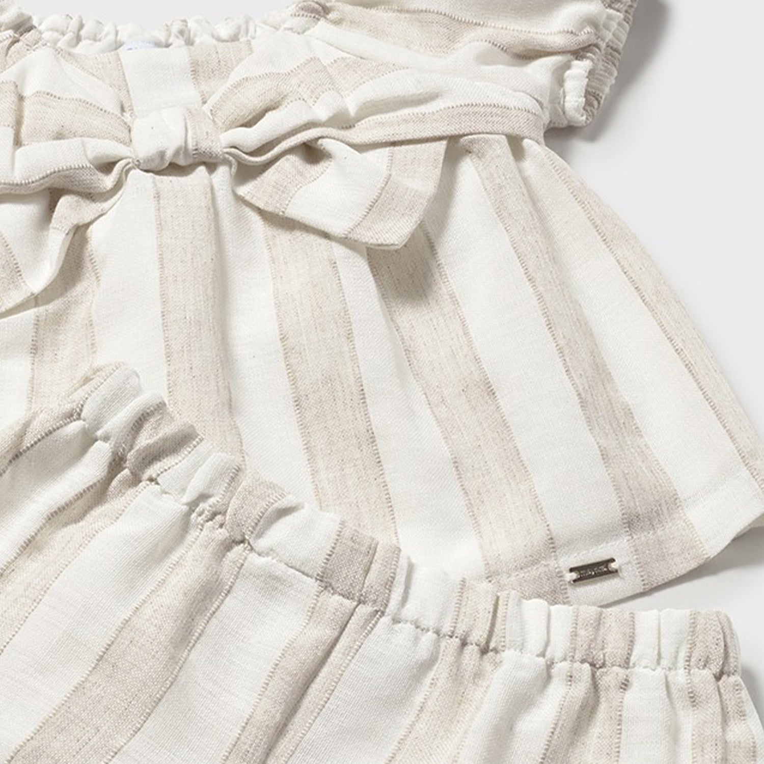 Beige Stripe Short Set