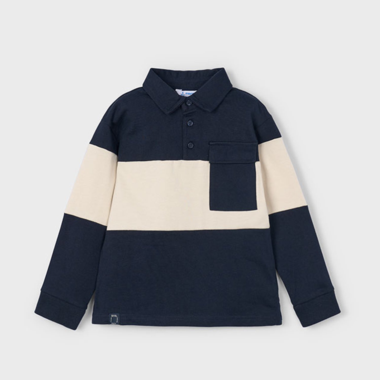 Navy & Cream Polo Top