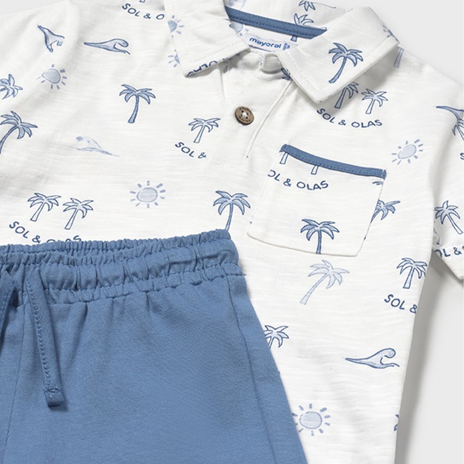 Palm Tree Polo Short Set