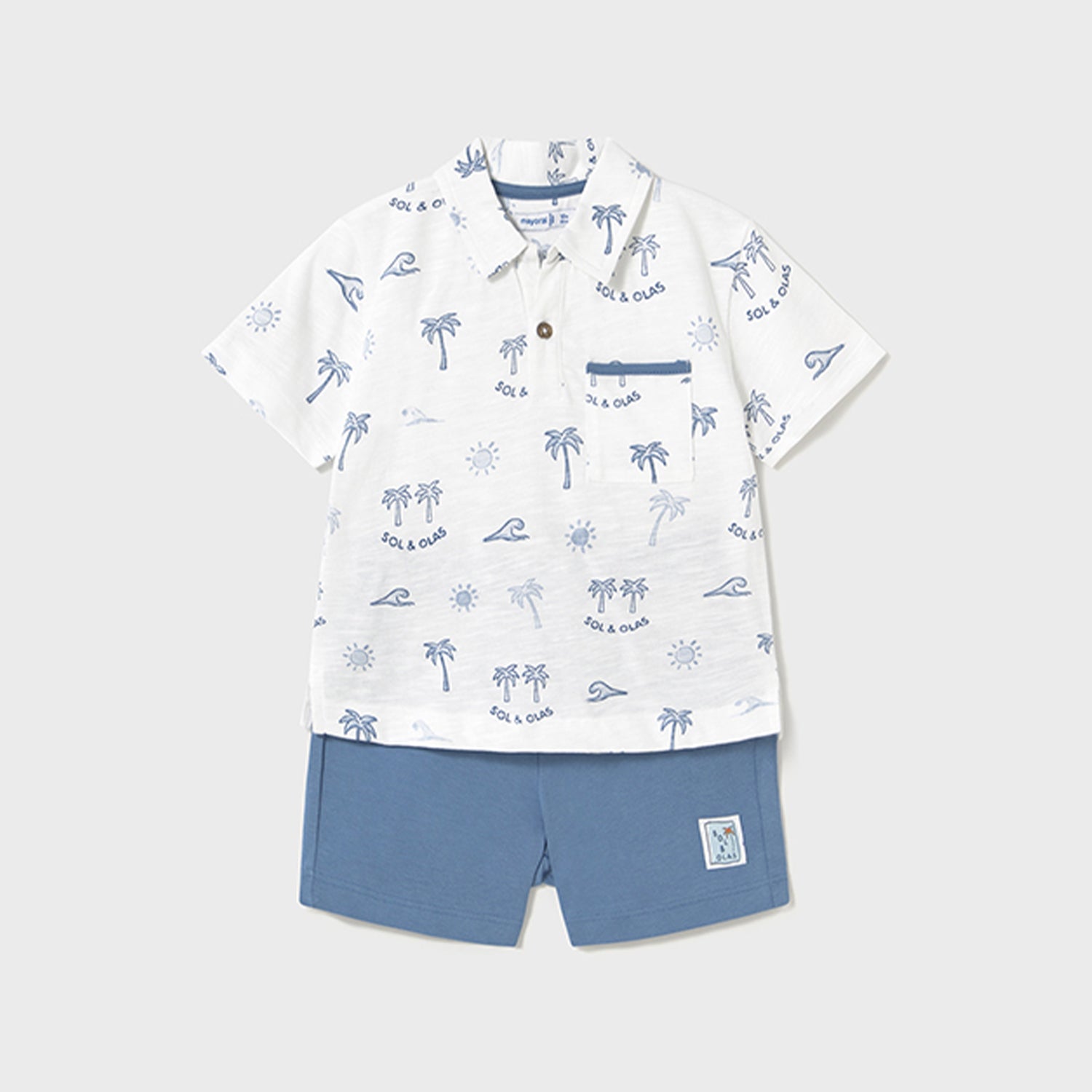 Palm Tree Polo Short Set