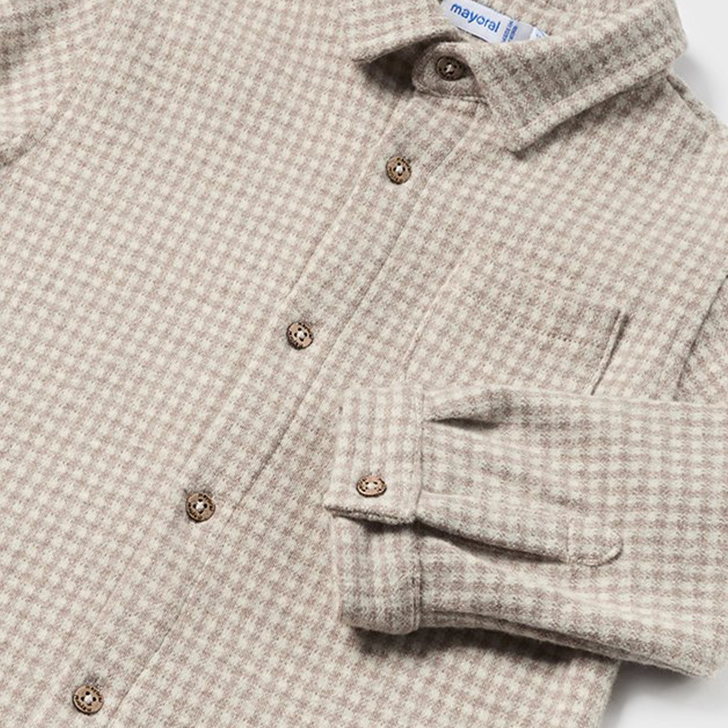 Beige Check Jacquard Overshirt