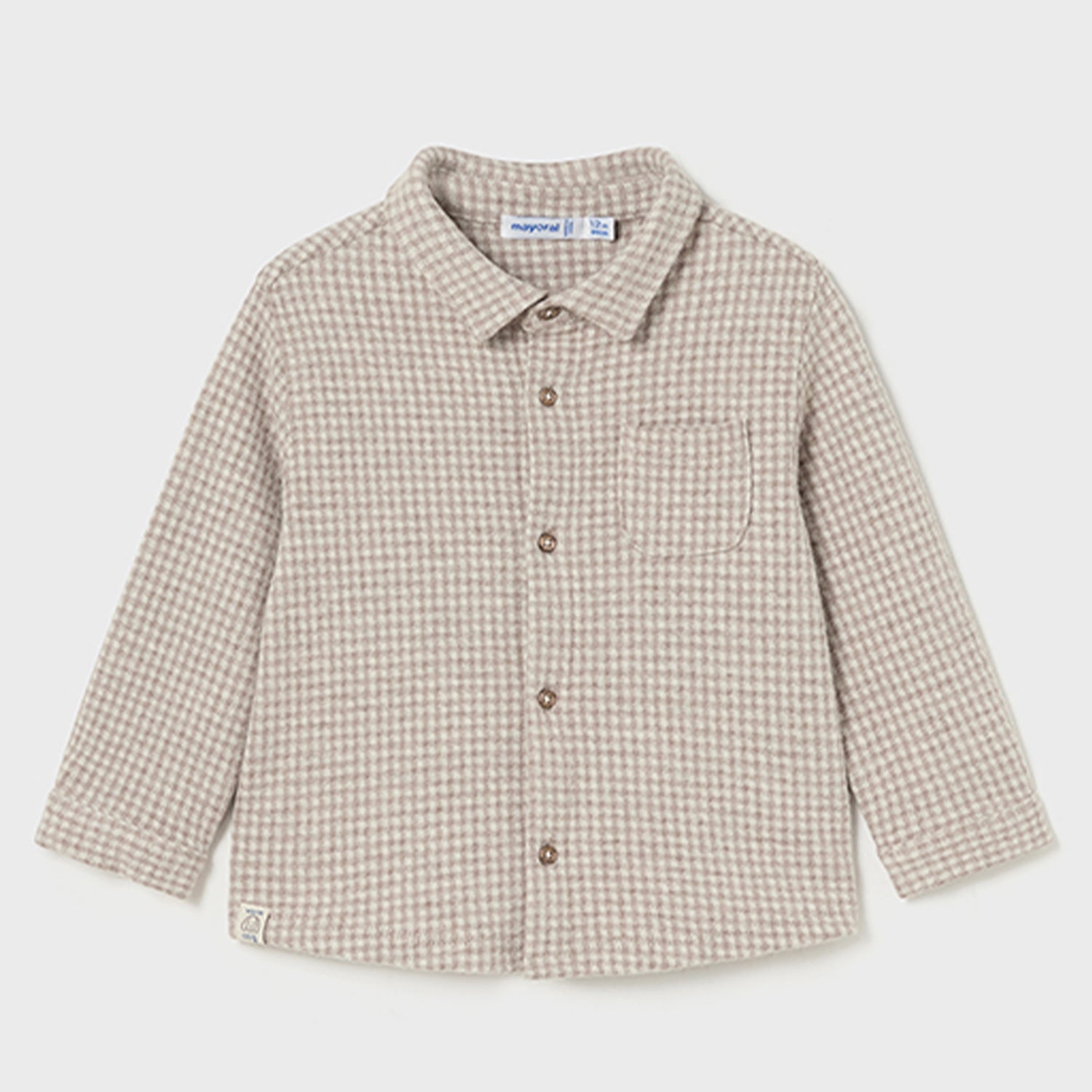 Beige Check Jacquard Overshirt