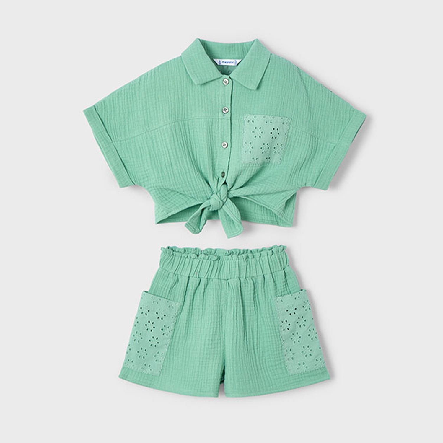 Mint Crepe Short Set