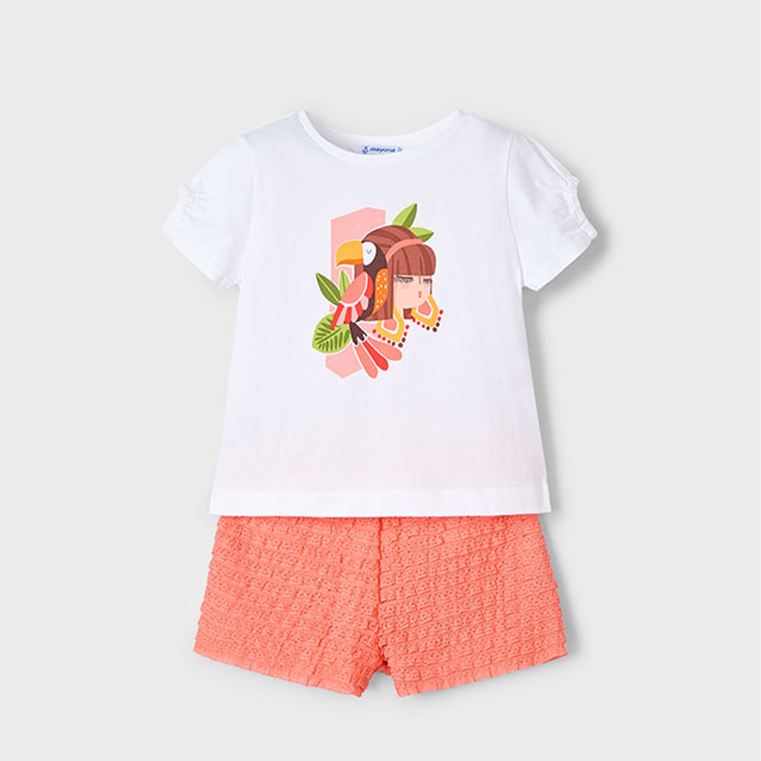 Tangerine Frill Short Set