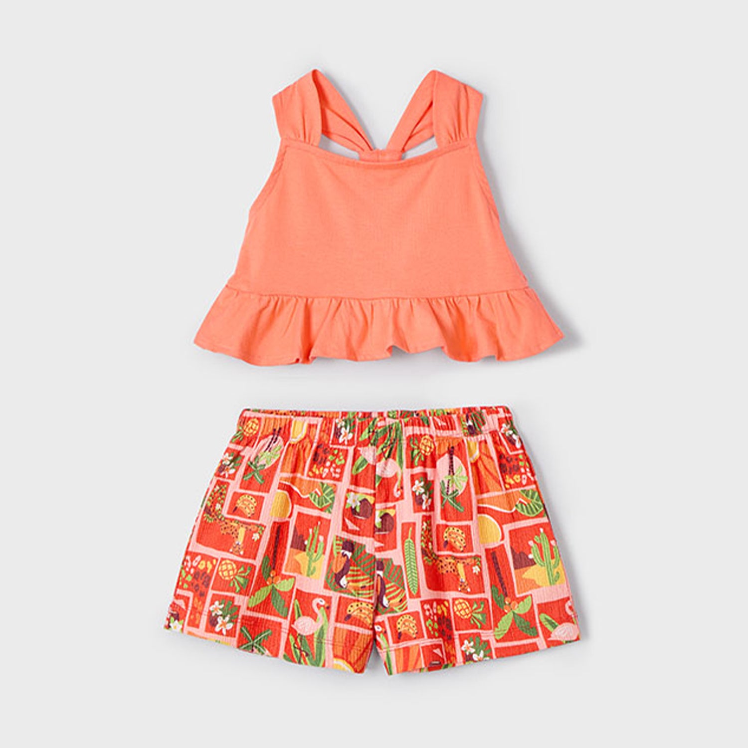 Tangerine Crepe Short Set