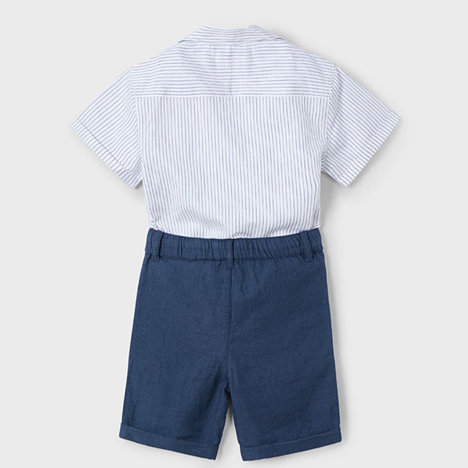 Navy Stripe Smart Shirt & Short Set