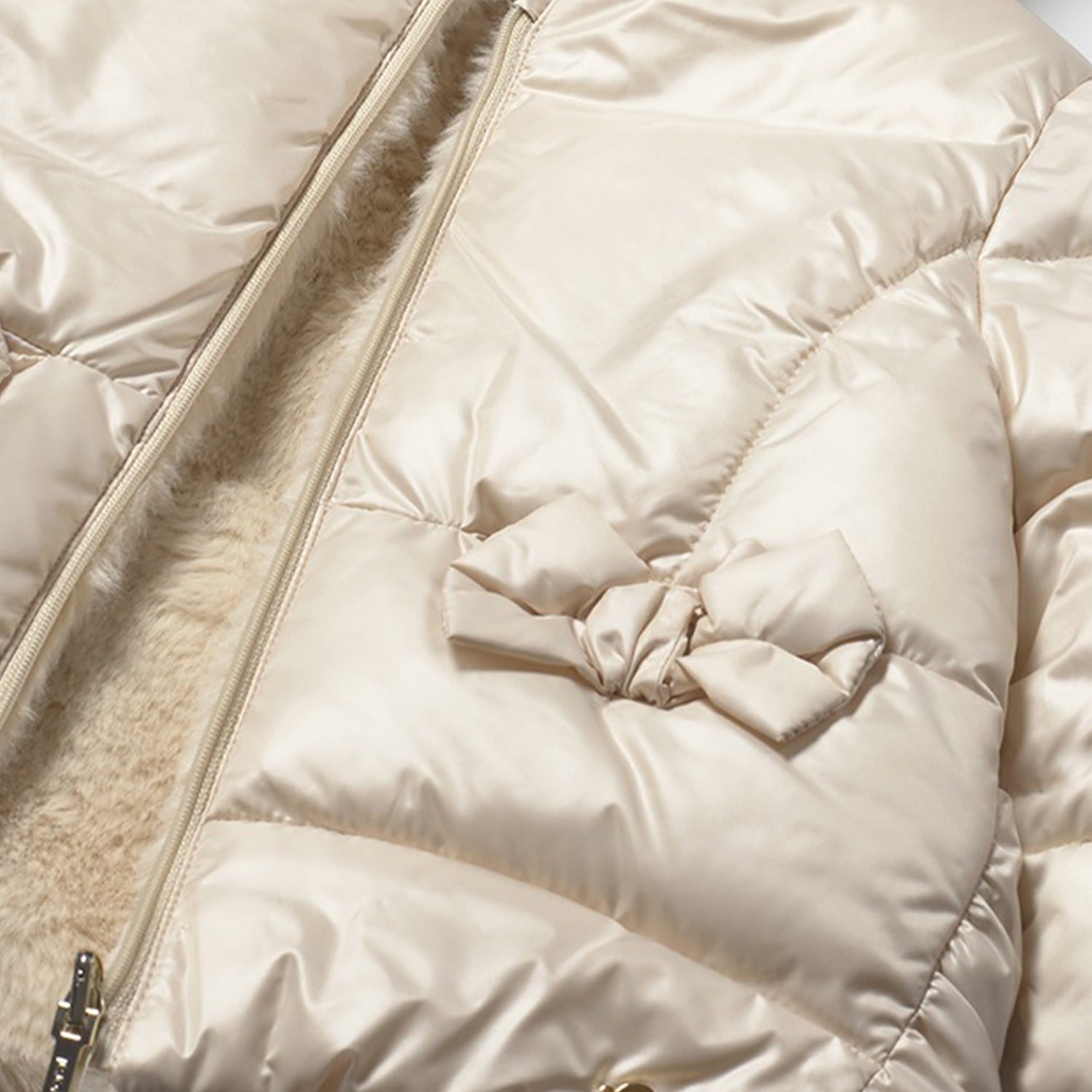 Cream Reversible Faux Fur Coat