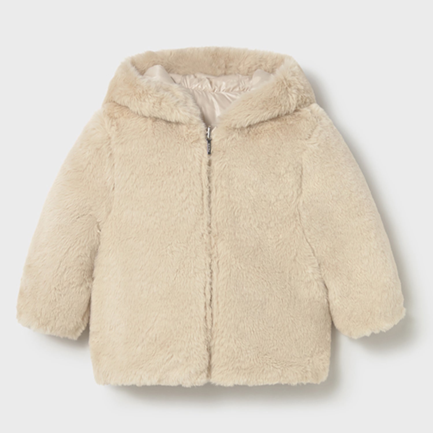 Cream Reversible Faux Fur Coat