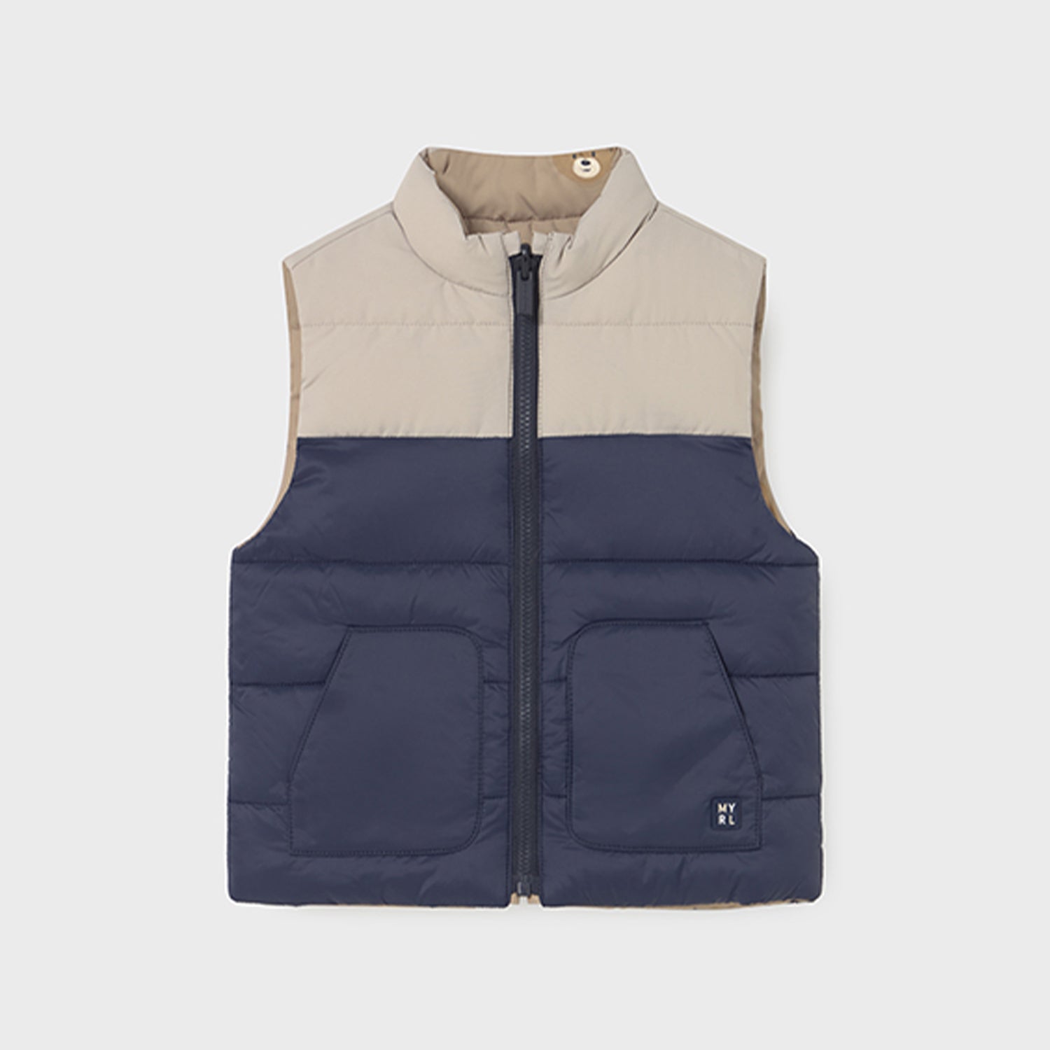Stone & Navy Reversible Gilet