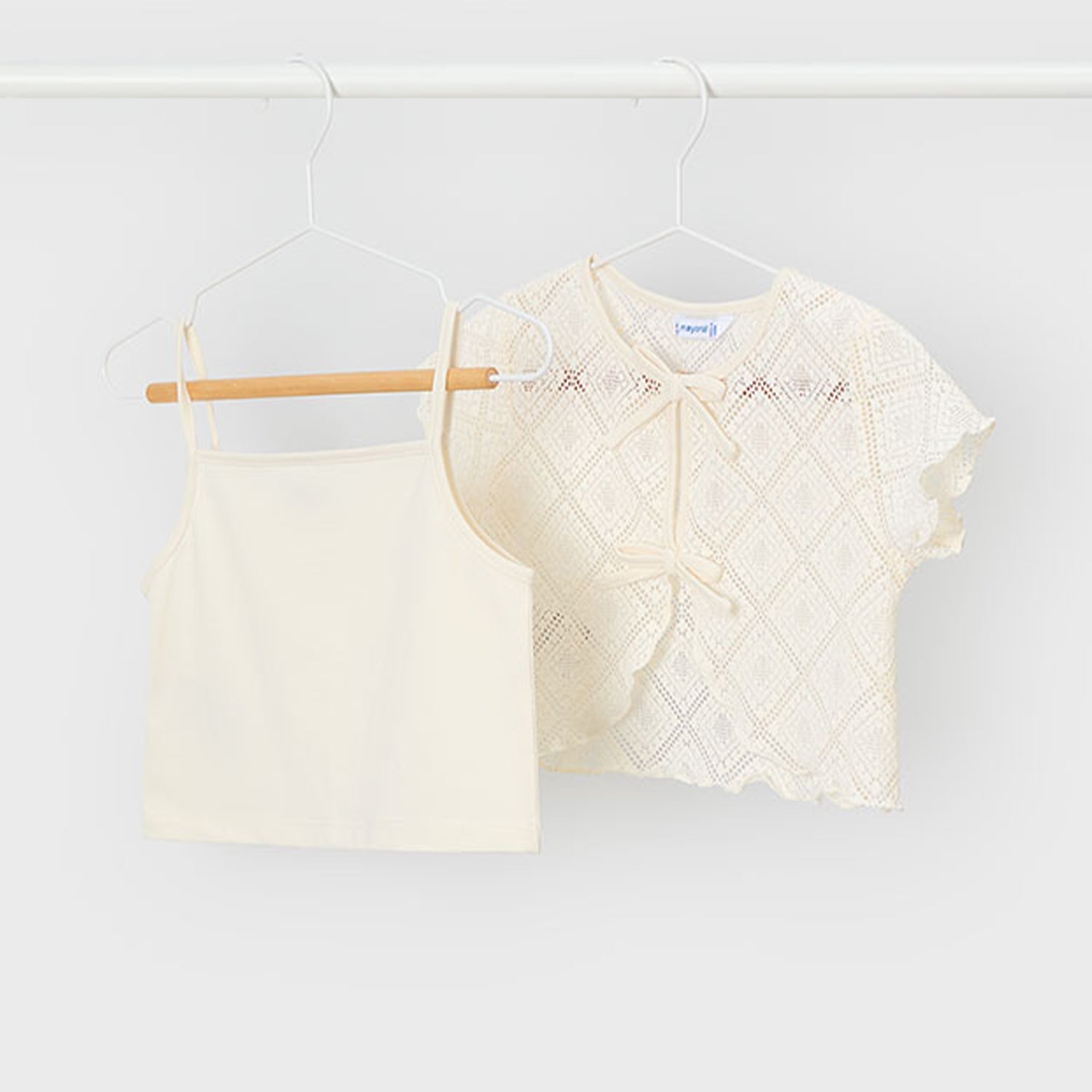 Ivory Crochet 3 Piece Trouser Set