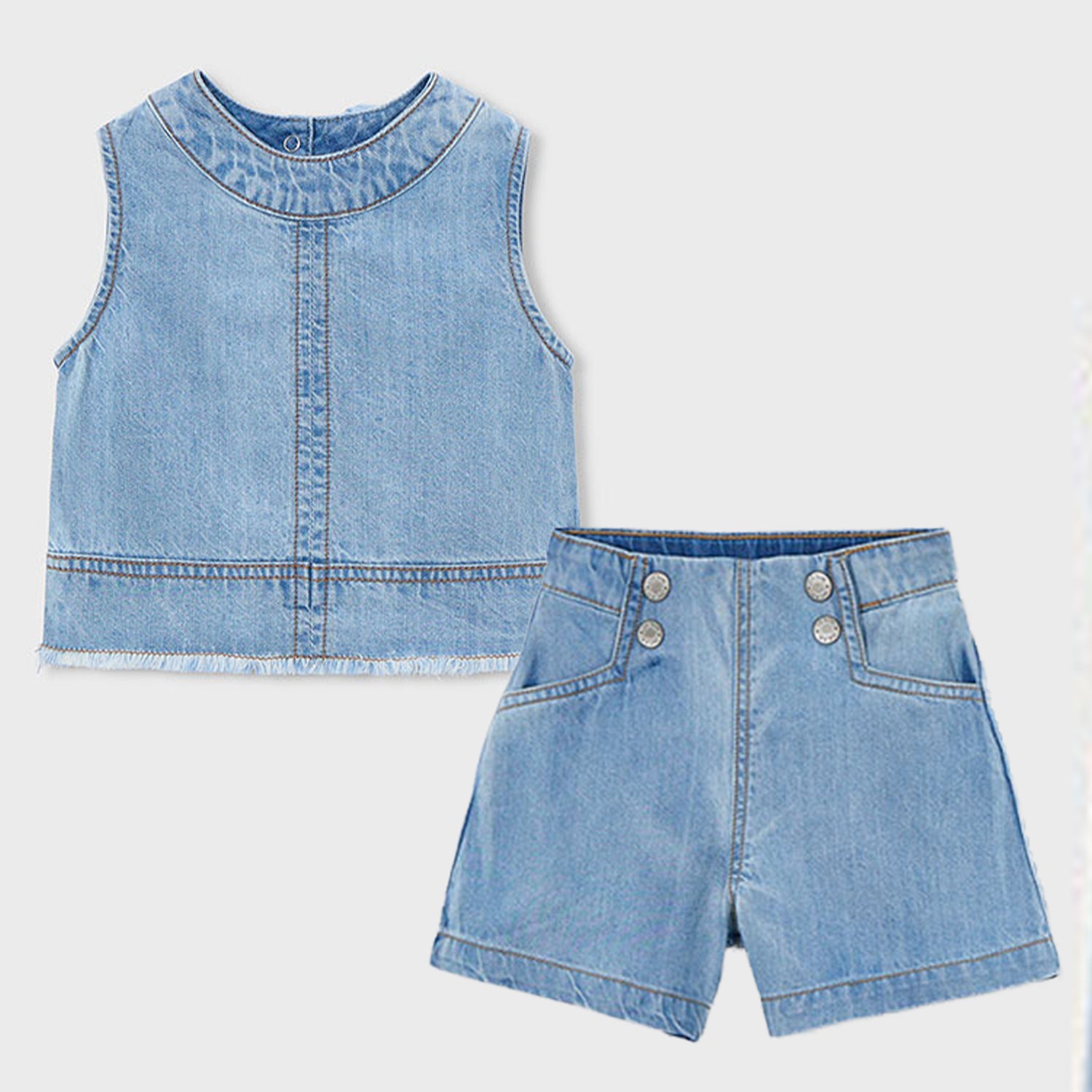 Denim Short Set