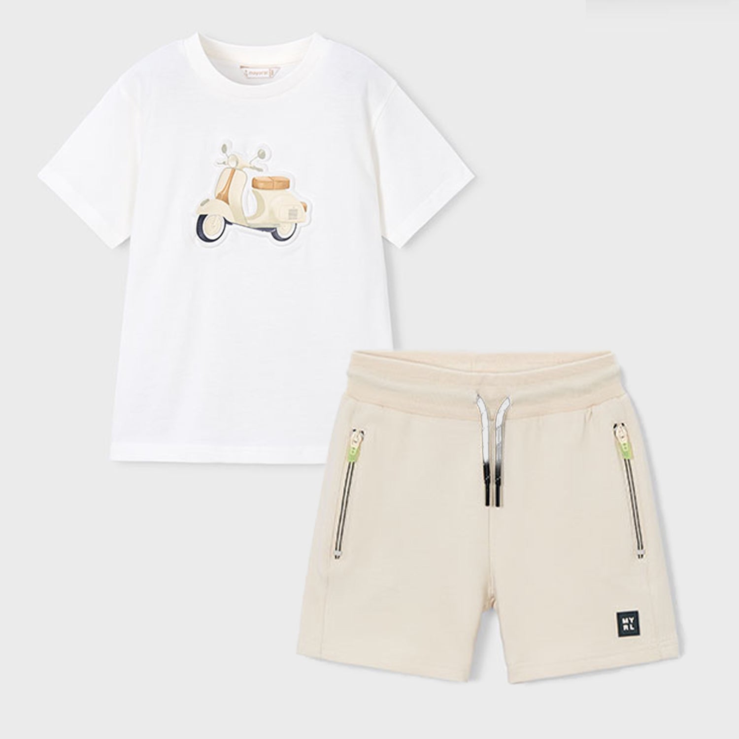 Cream Scooter Short Set
