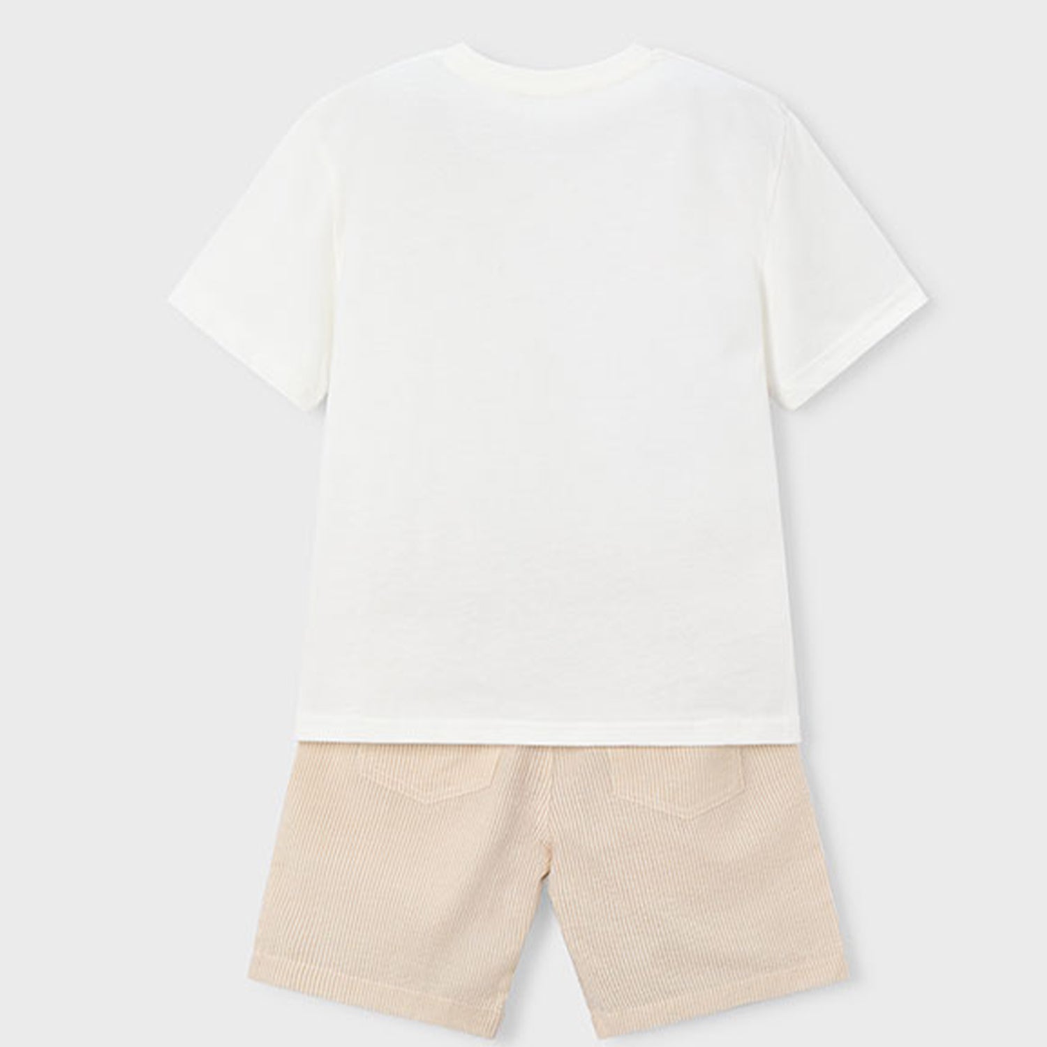 Beige Pin Stripe Short Set