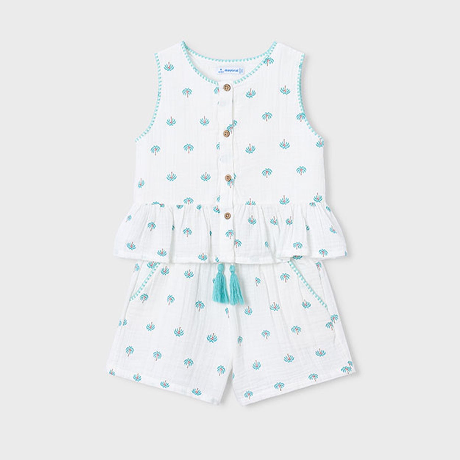 Palm Tree Crepe Short Set