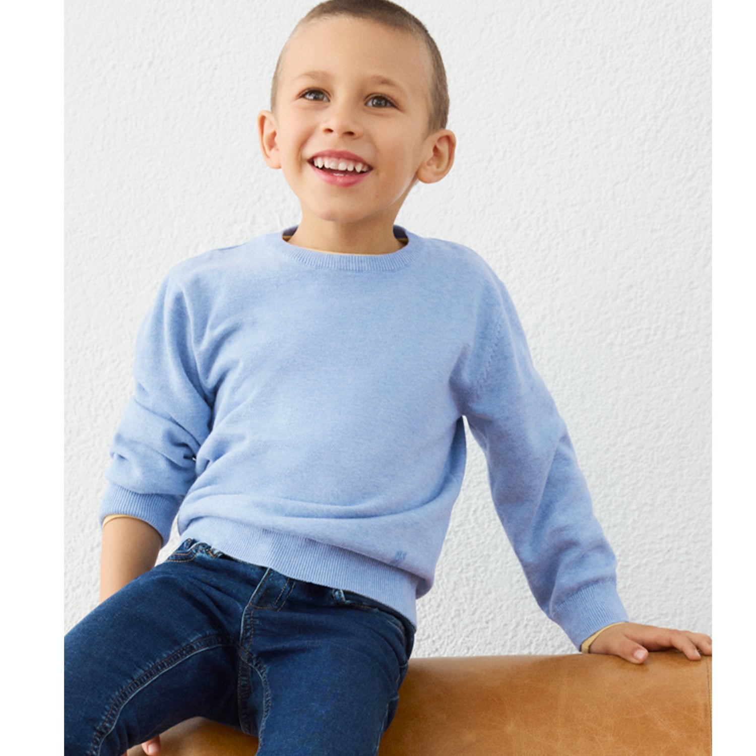 Blue Crew Neck Jumper