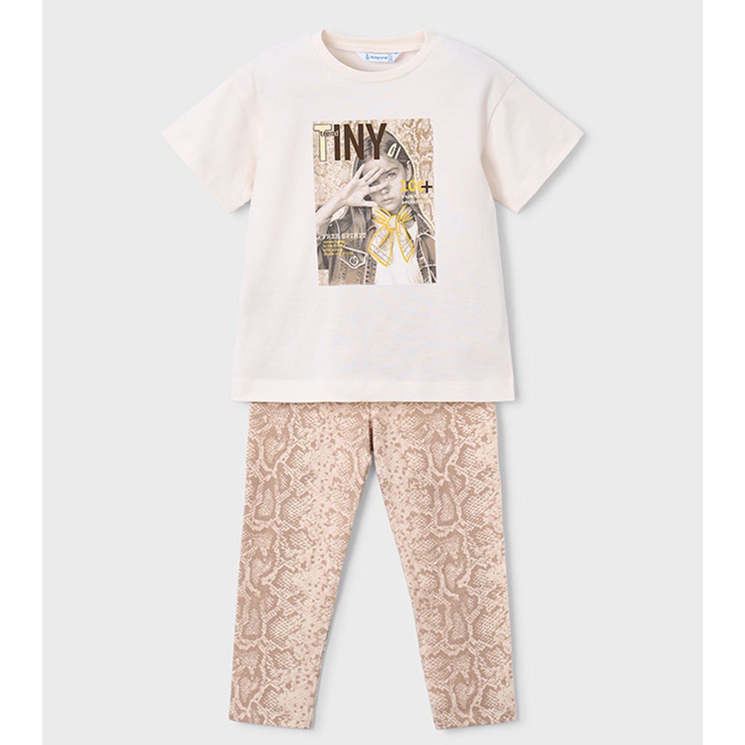 Beige Leopard Print Legging Set