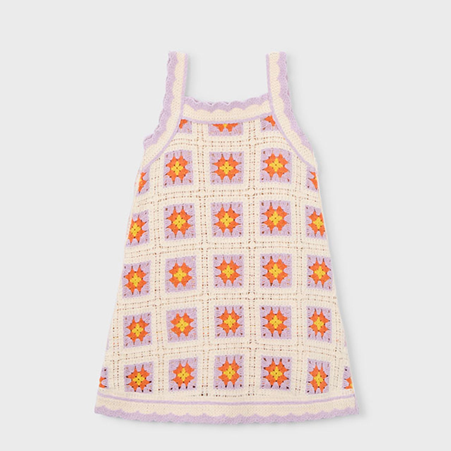 Ivory & Lilac Crochet Dress