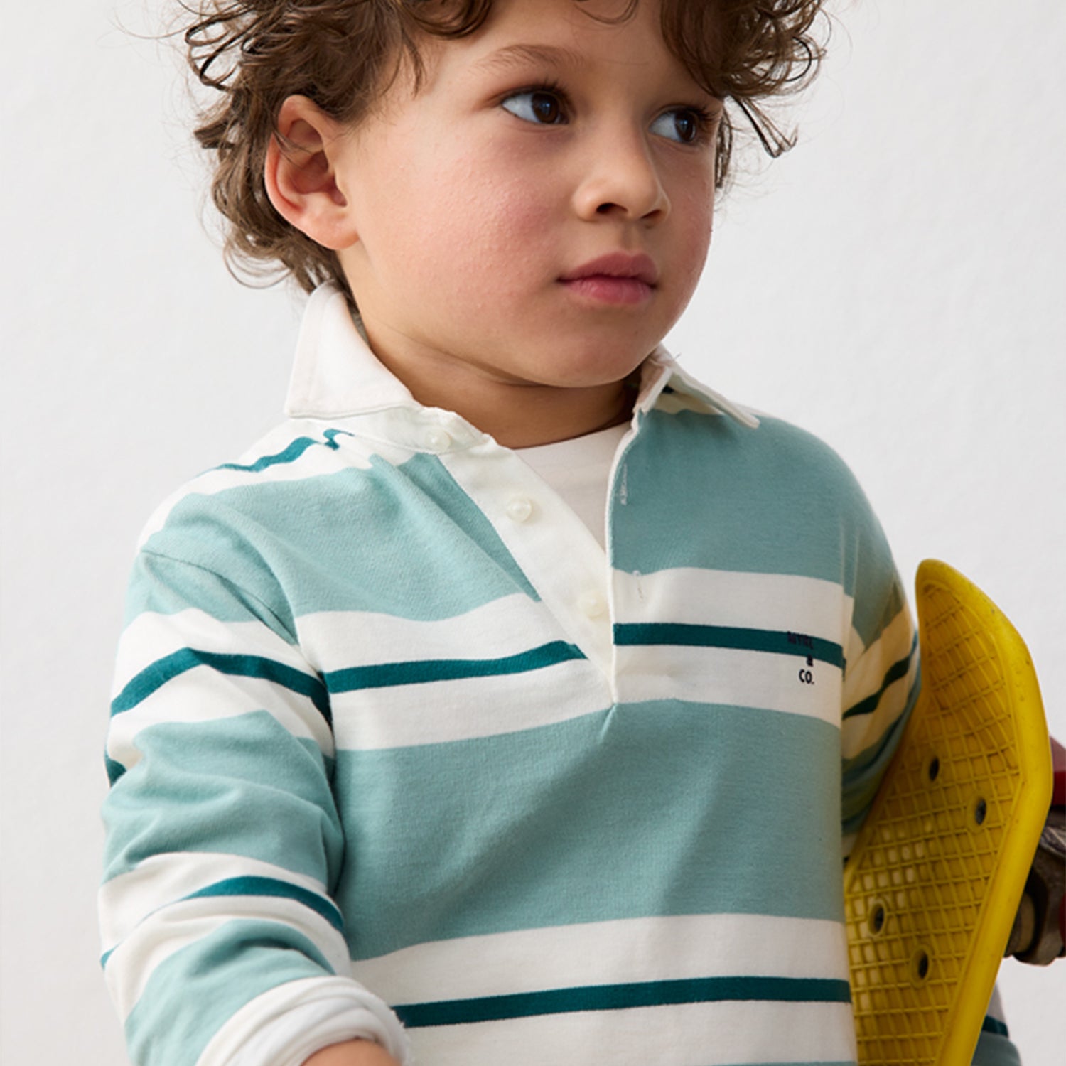 Aqua Block Stripe Polo