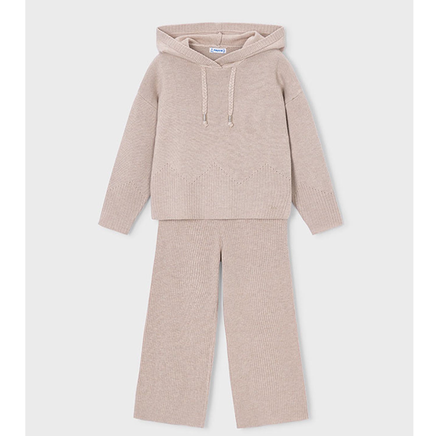Beige Knit Trouser Set