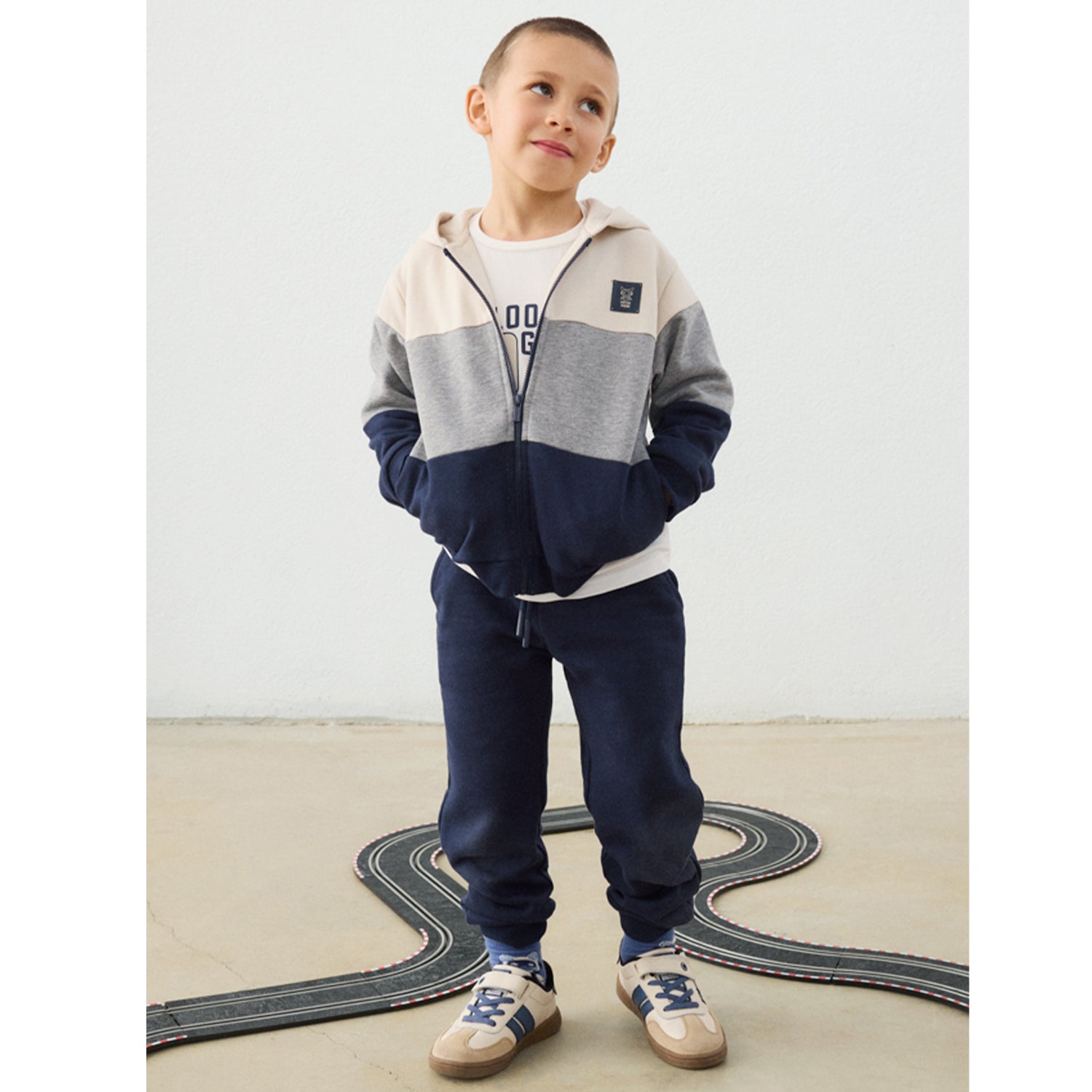Navy Stripe 3 Piece Tracksuit