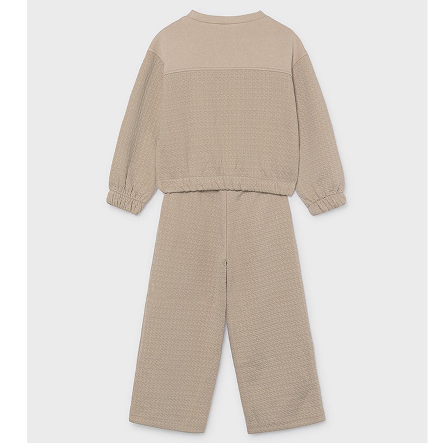 Beige Textured Padded Tracksuit