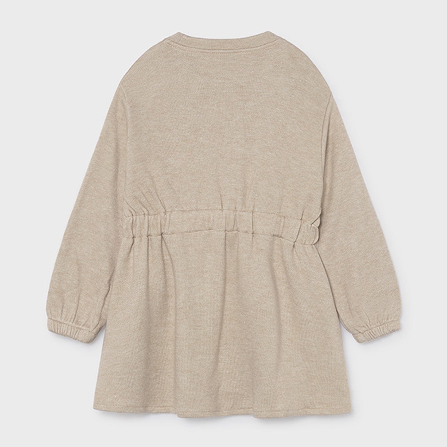 Beige Tulle Trim Dress