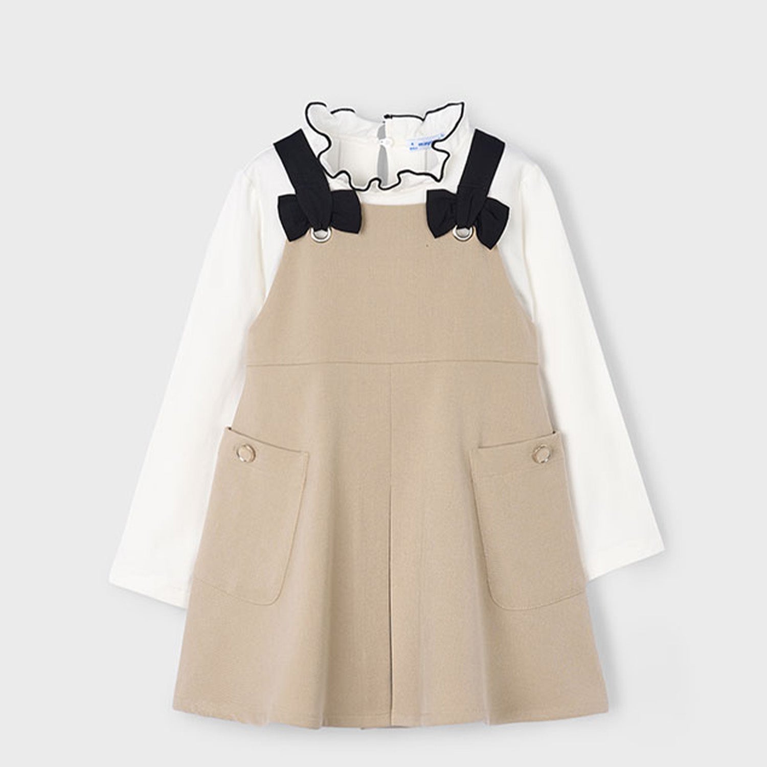 Sand Pinafore Dress Set