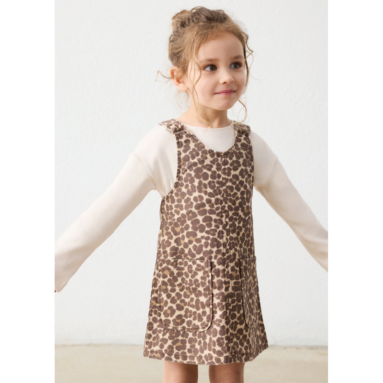 Leopard Print Pinafore Dress
